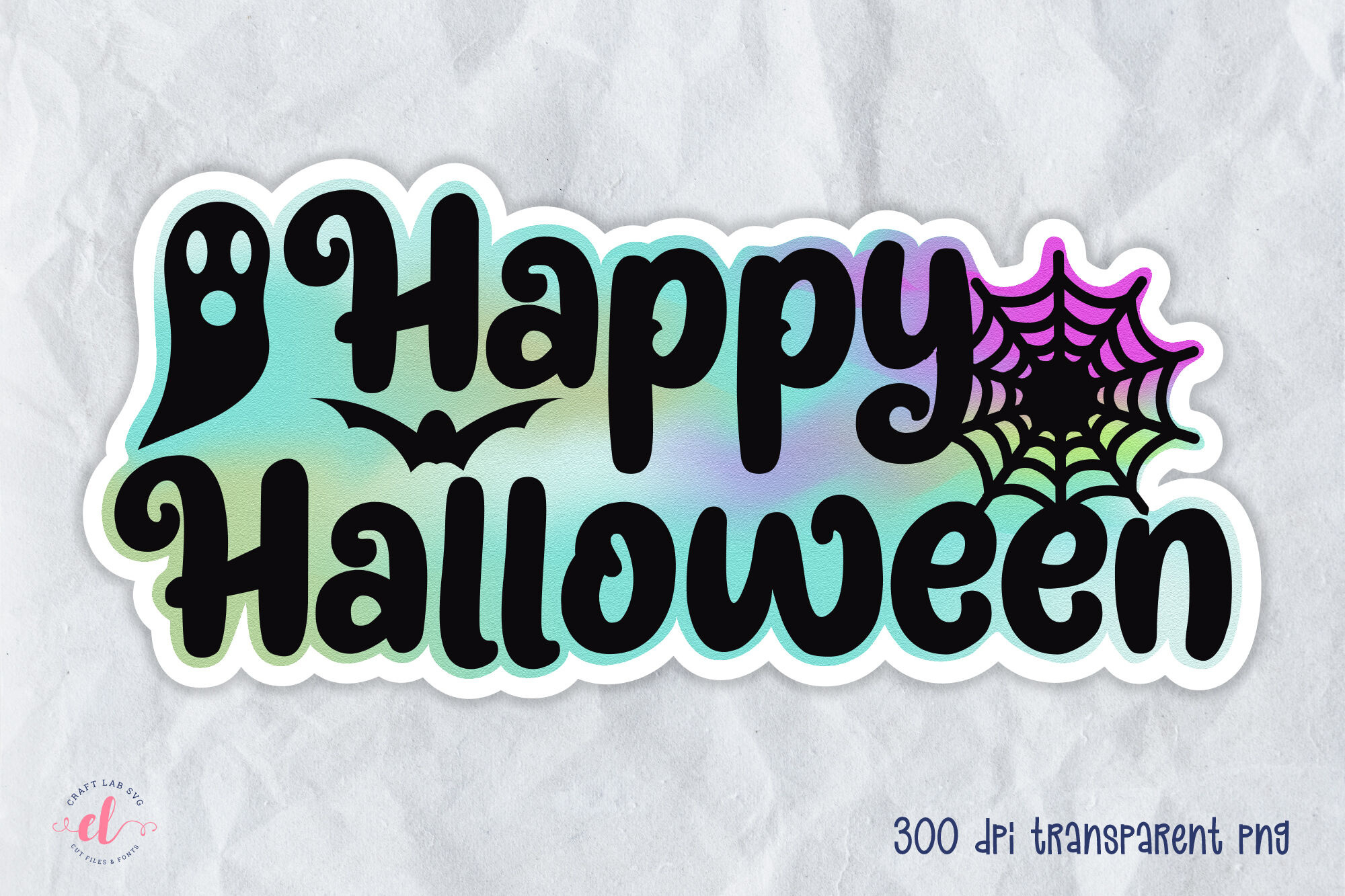 Happy Halloween Printable Sticker Pngcraftlabsvg | Thehungryjpeg within Happy Halloween Printable
