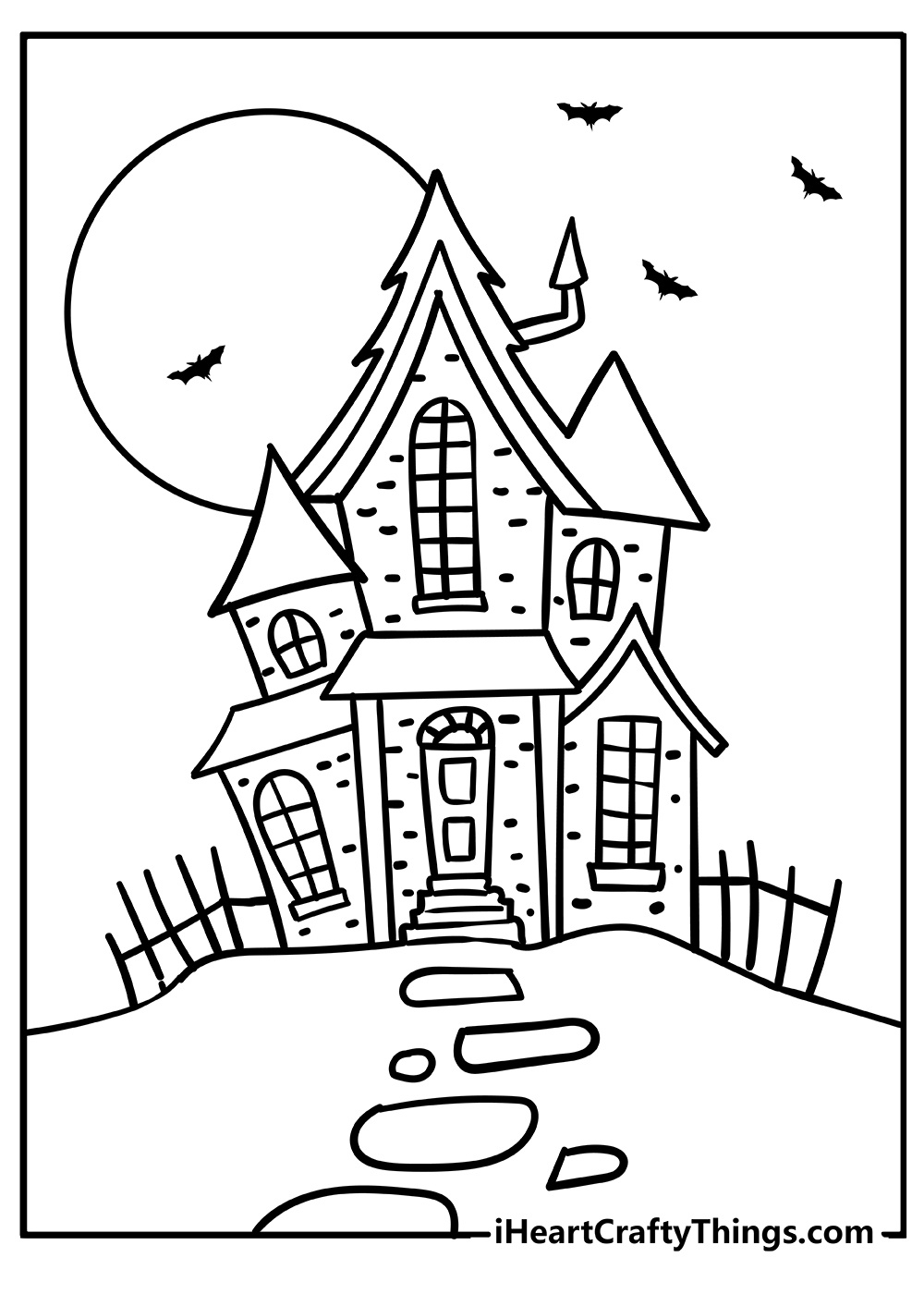 Haunted House Coloring Pages: 29 Free Pdf Printables inside Printable Halloween House