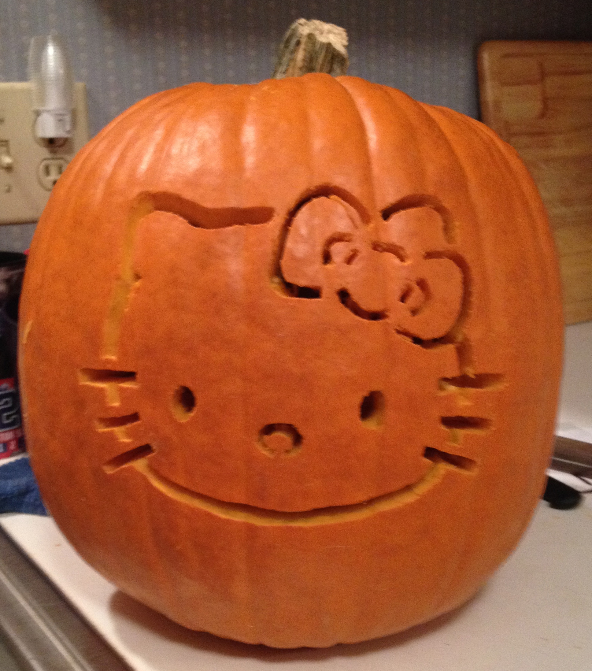 Hello Kitty Pumpkin Carving Tutorial in Hello Kitty Pumpkin Carving Stencil Printable