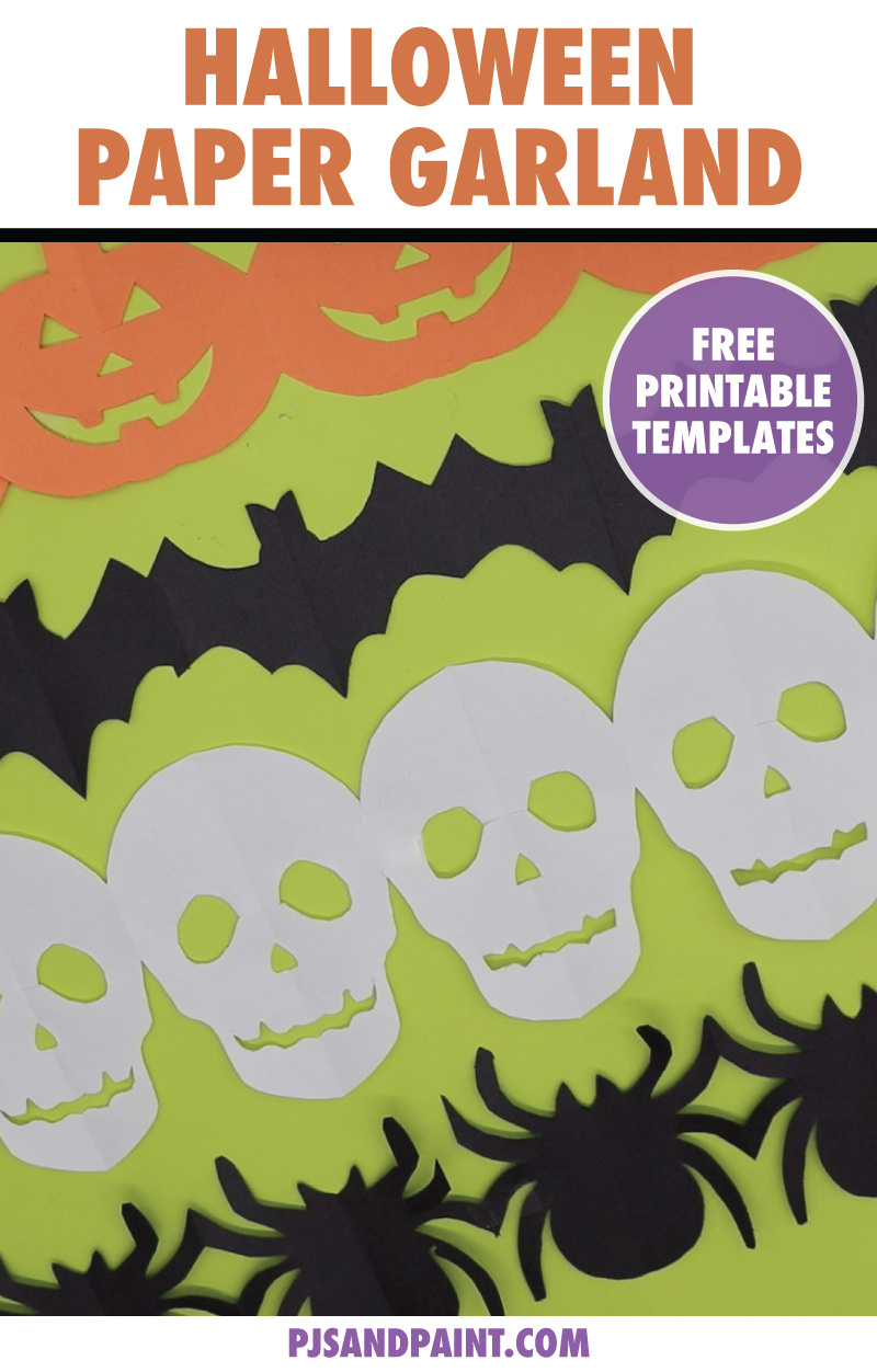 How To Make Halloween Paper Garland (With Free Template) for Printable Halloween Decorations Templates