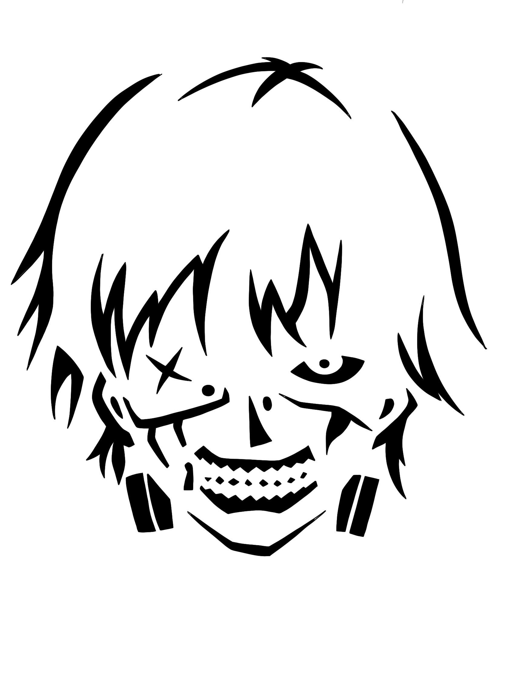 I Made My Brother A Kaneki Pumpkin Stencil And Thought I&#039;D Share inside Printable Anime Pumpkin Stencil