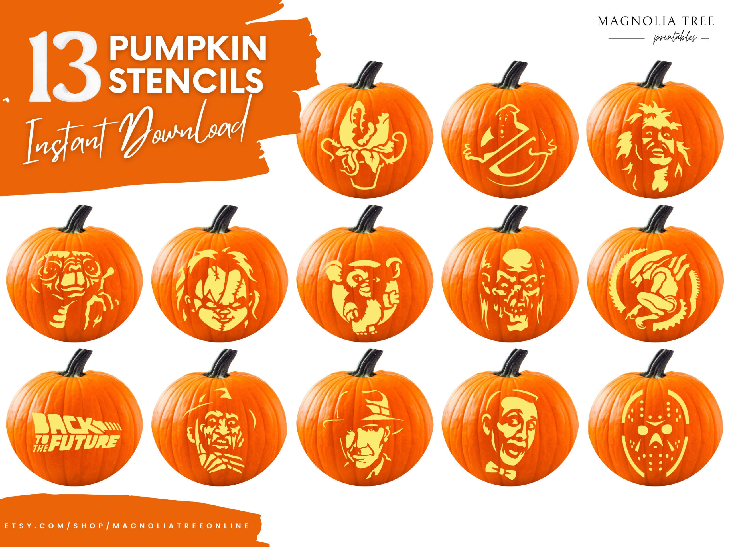 Iconic Totally 80&amp;#039;S Printable Pumpkin Carving Stencil: Pdf Digital regarding Printable Halloween Stencils For Pumpkins