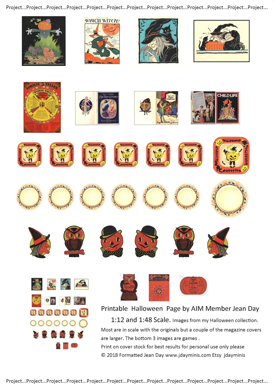 Jdayminis, 1:12 &amp;amp; 1:48 Scale Minis, Freebies &amp;amp; Inspiration: Happy within Free Printable 1/12 Scale Halloween