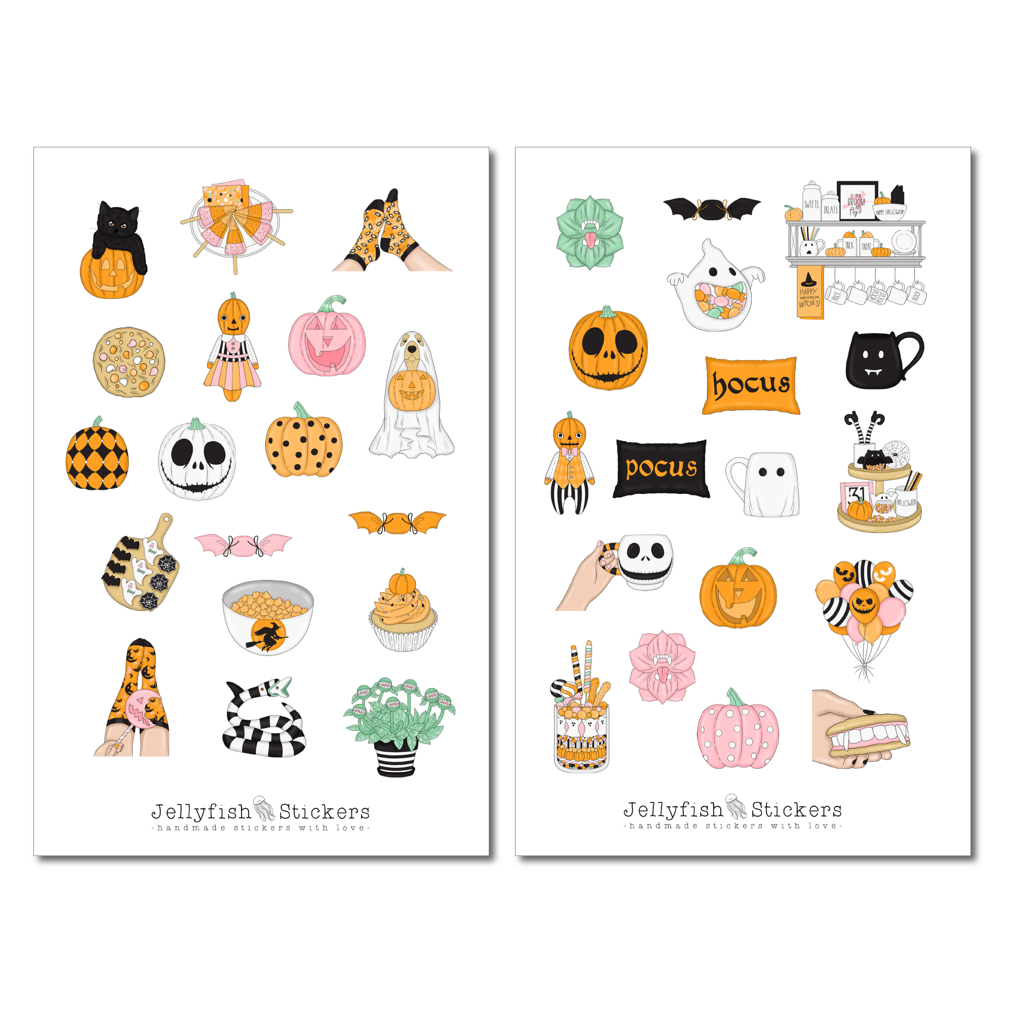 Jellyfish Stickers - Girls Halloween Sticker Set in Printable Halloween Stickers