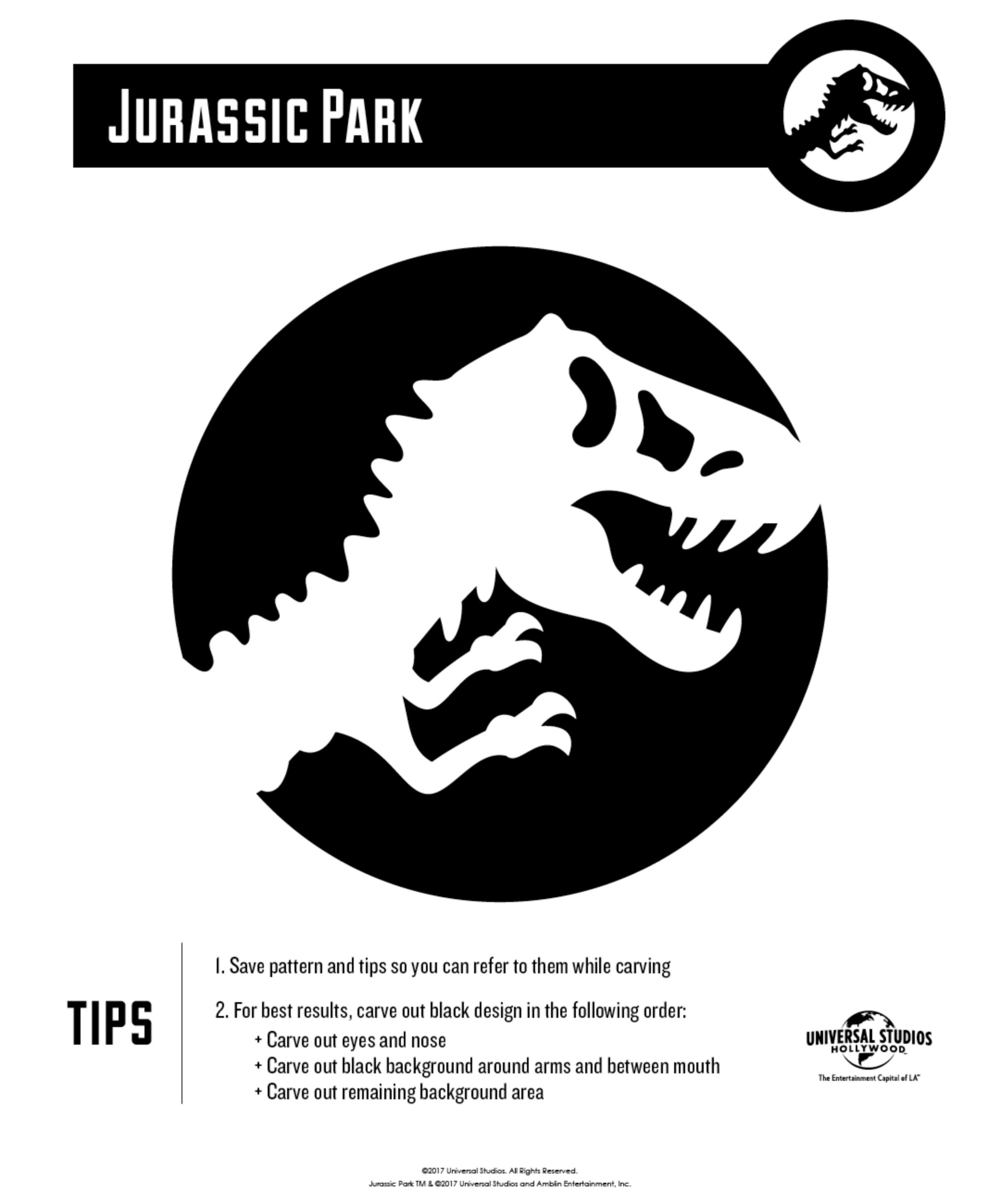 Jurassic Park / Dinosaur (Pumpkin Stencil - Pumpkin Pattern with regard to Dinosaur Pumpkin Stencil Printable
