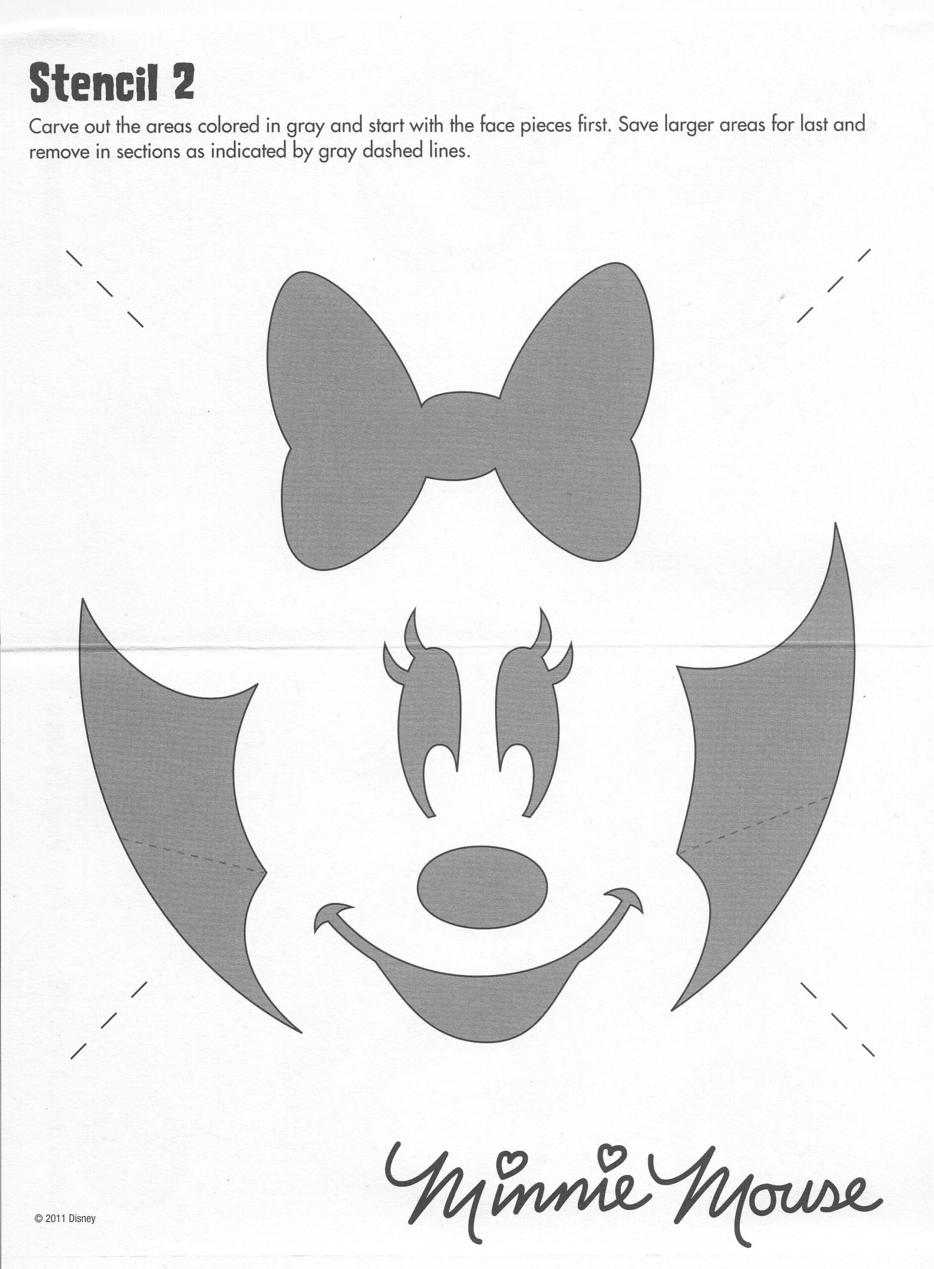Mickey Mouse: Minnie (Free Pumpkin Stencil - Pumpkin Pattern inside Printable Minnie Mouse Pumpkin Stencil