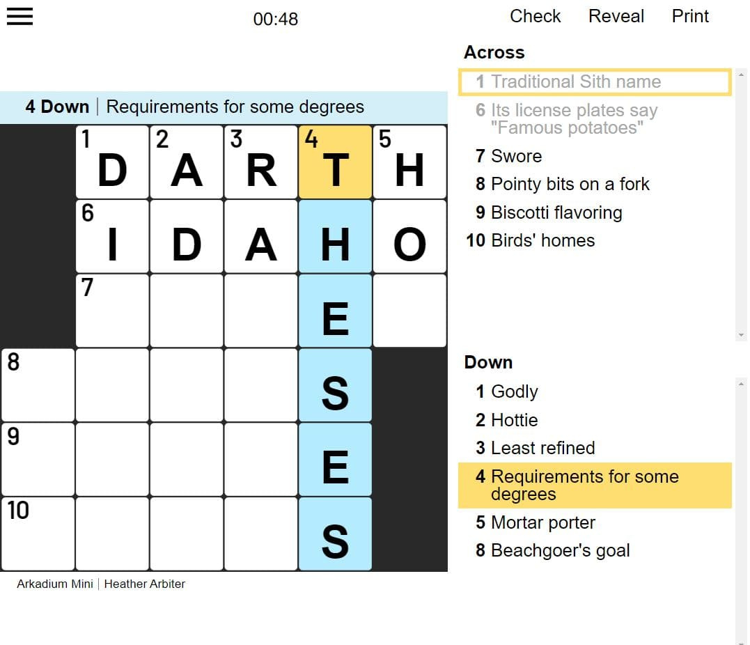 Mini Crossword | Instantly Play Mini Crossword Online For Free! regarding Printable Crossword Puzzles Washington Post