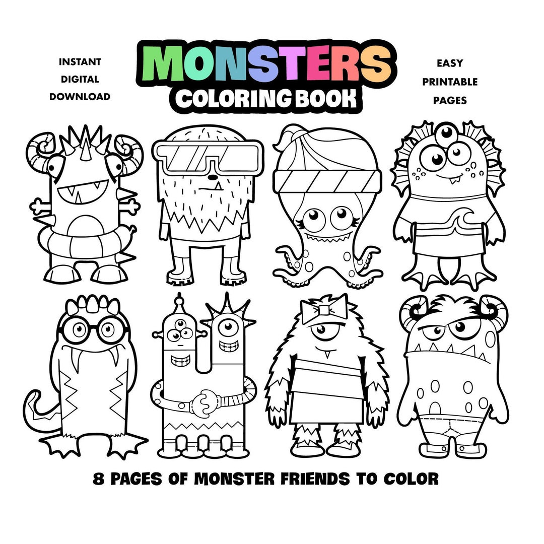 Monsters Coloring Book For Kids, Printable Coloring Pages For regarding Printable Halloween Monsters