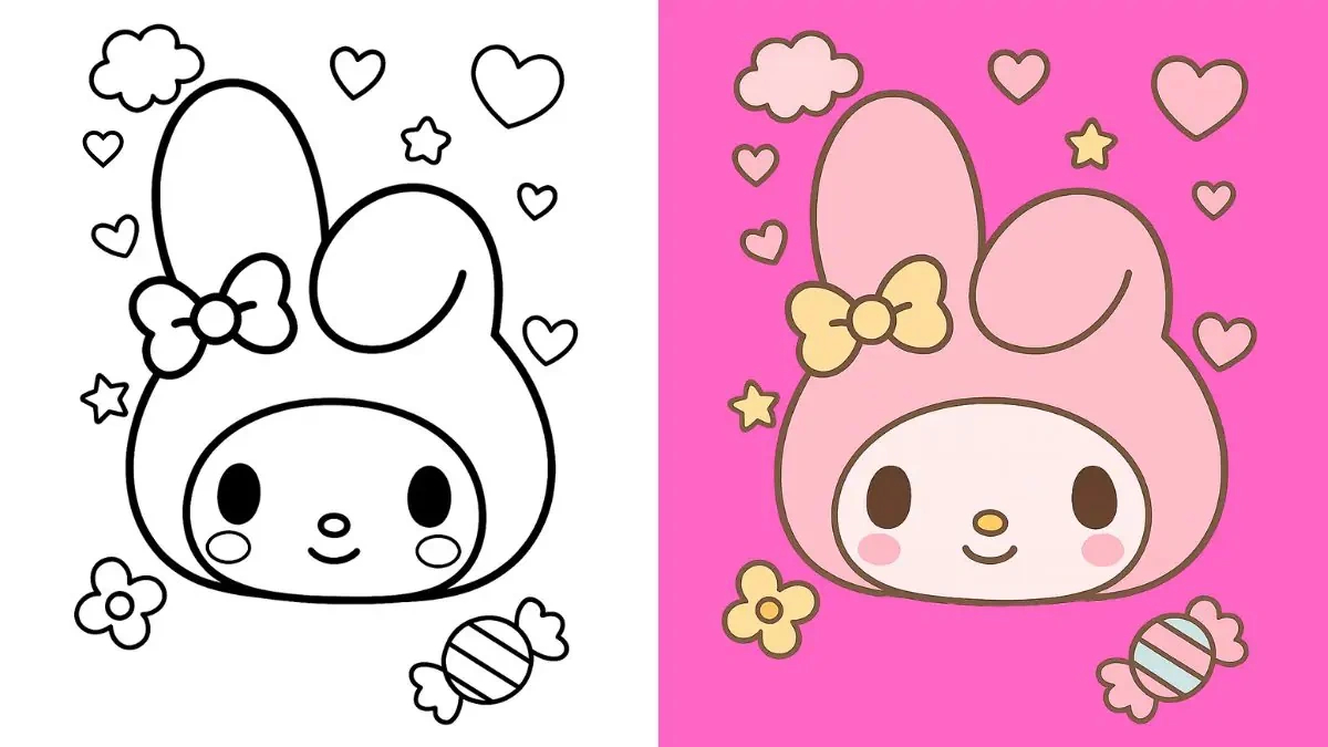 My Melody Coloring Pages (47 Free Printable Pdfs) for Printable My Melody Pumpkin Stencil