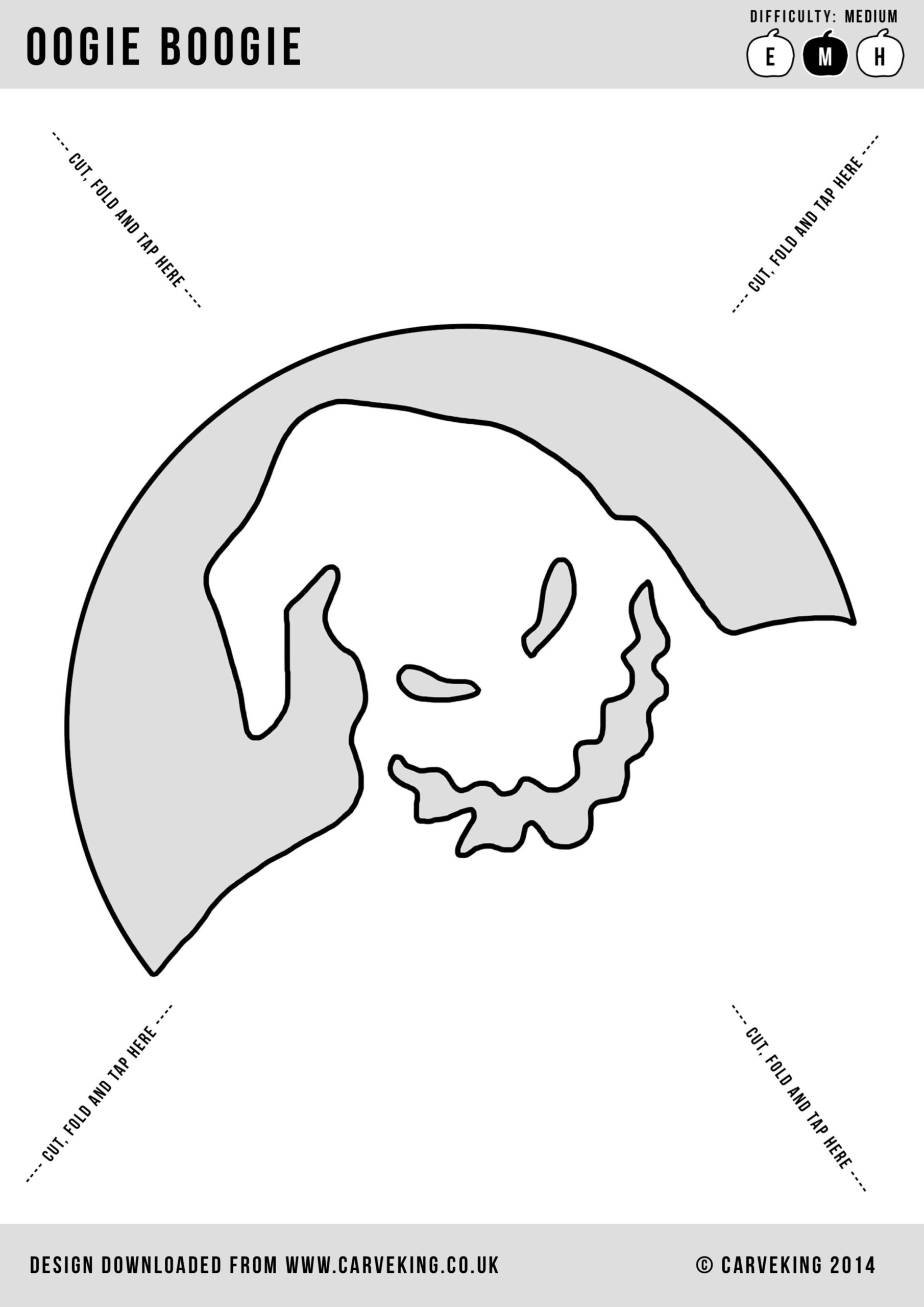 Nightmare Before Christmas: Oogie Boogie (Pumpkin Stencil with Oogie Boogie Pumpkin Stencil Printable