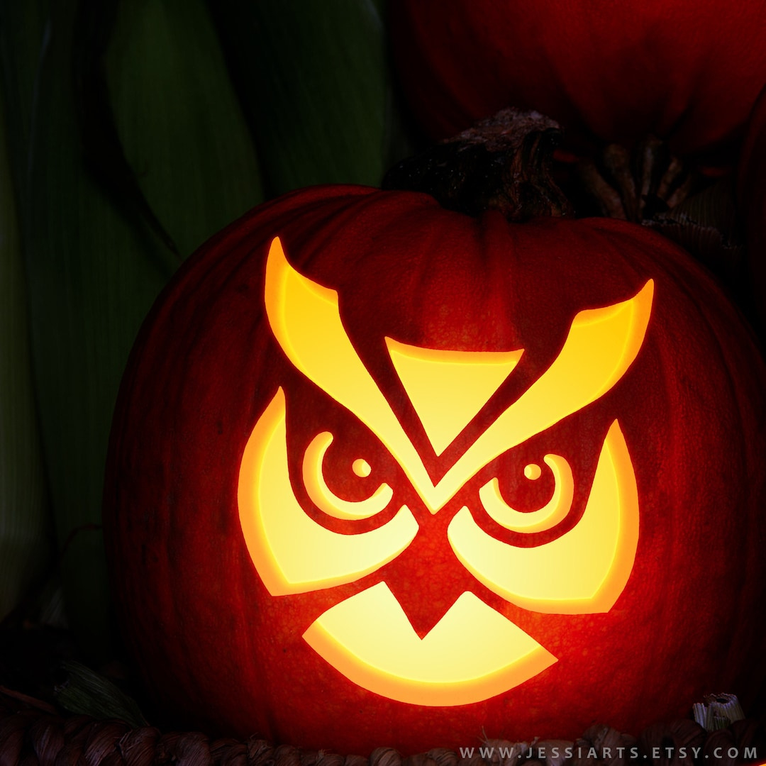 Owl Face Pumpkin Carving Stencil: Halloween Jack-O-Lantern regarding Owl Pumpkin Pattern Printable