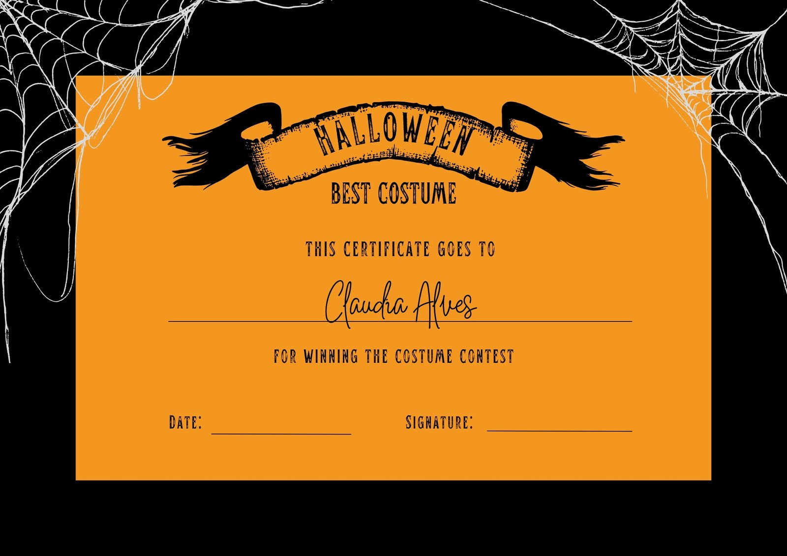 Page 2 - Free Custom Printable Halloween Certificate Templates | Canva in Free Printable Halloween Certificate Template