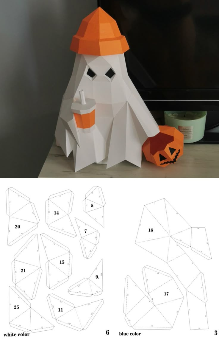 Papercraft Halloween 3D Decor/Pdf Template /Svg Template /Svg for Printable 3D Halloween Paper Crafts Templates