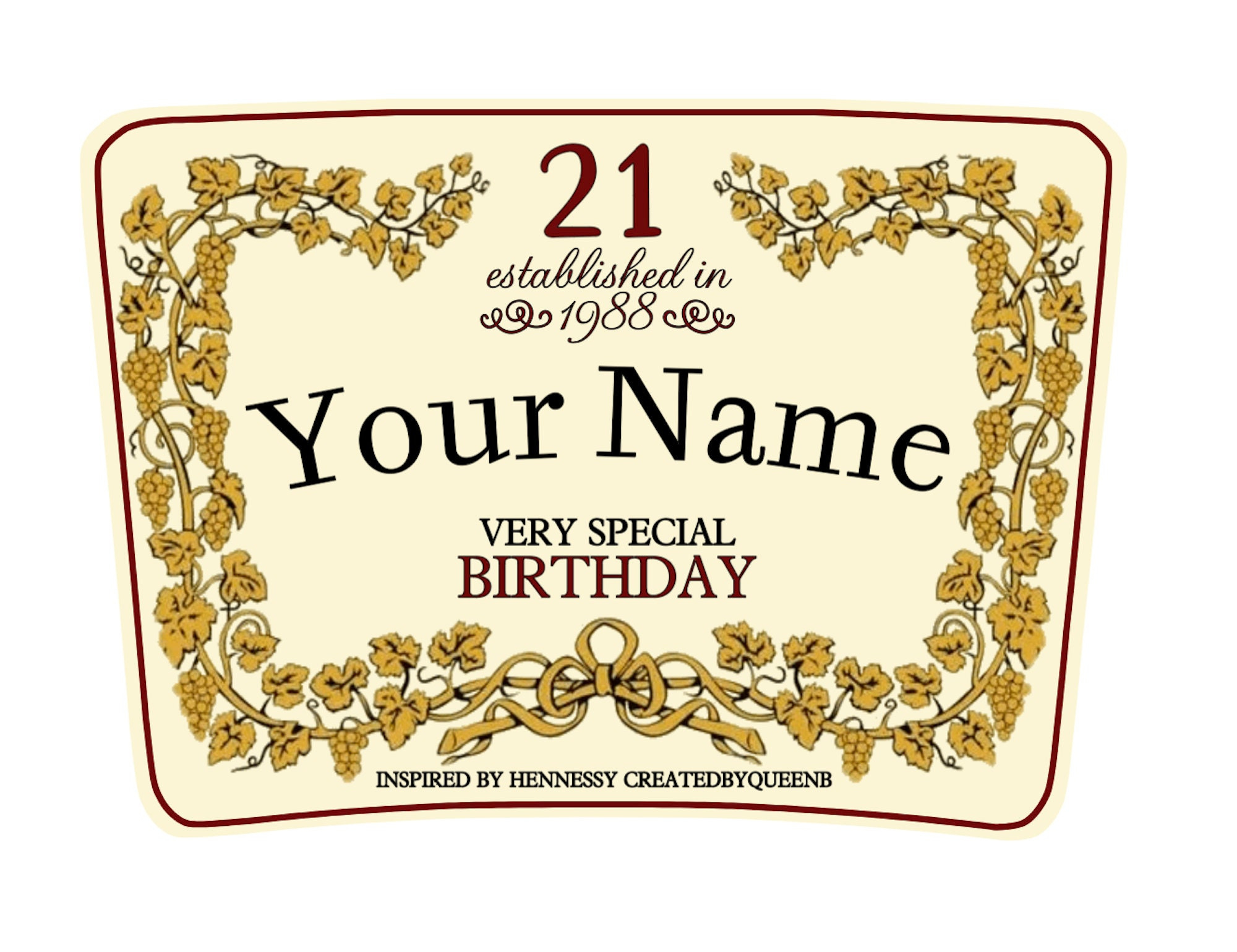 Personalized Hennessy Label - Etsy Singapore within Printable Hennessy Label Png
