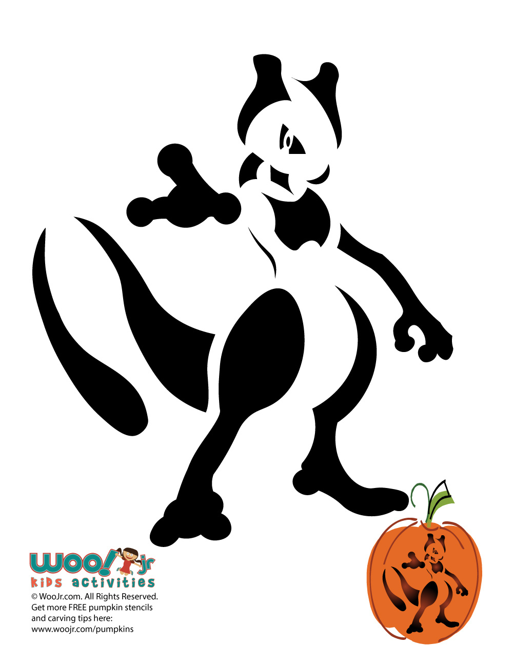 Pokemon: Newtwo (Free Pumpkin Stencil - Pumpkin Pattern - Pumpkin inside Printable Pokemon Pumpkin Stencils