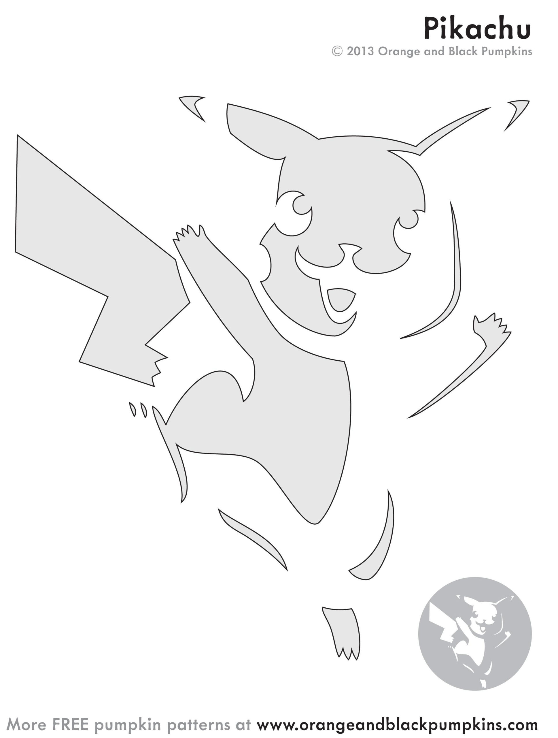 Pokemon: Pikachu Free Pumpkin Stencil - Pumpkin Pattern - Pumpkin within Pikachu Pumpkin Stencil Printable