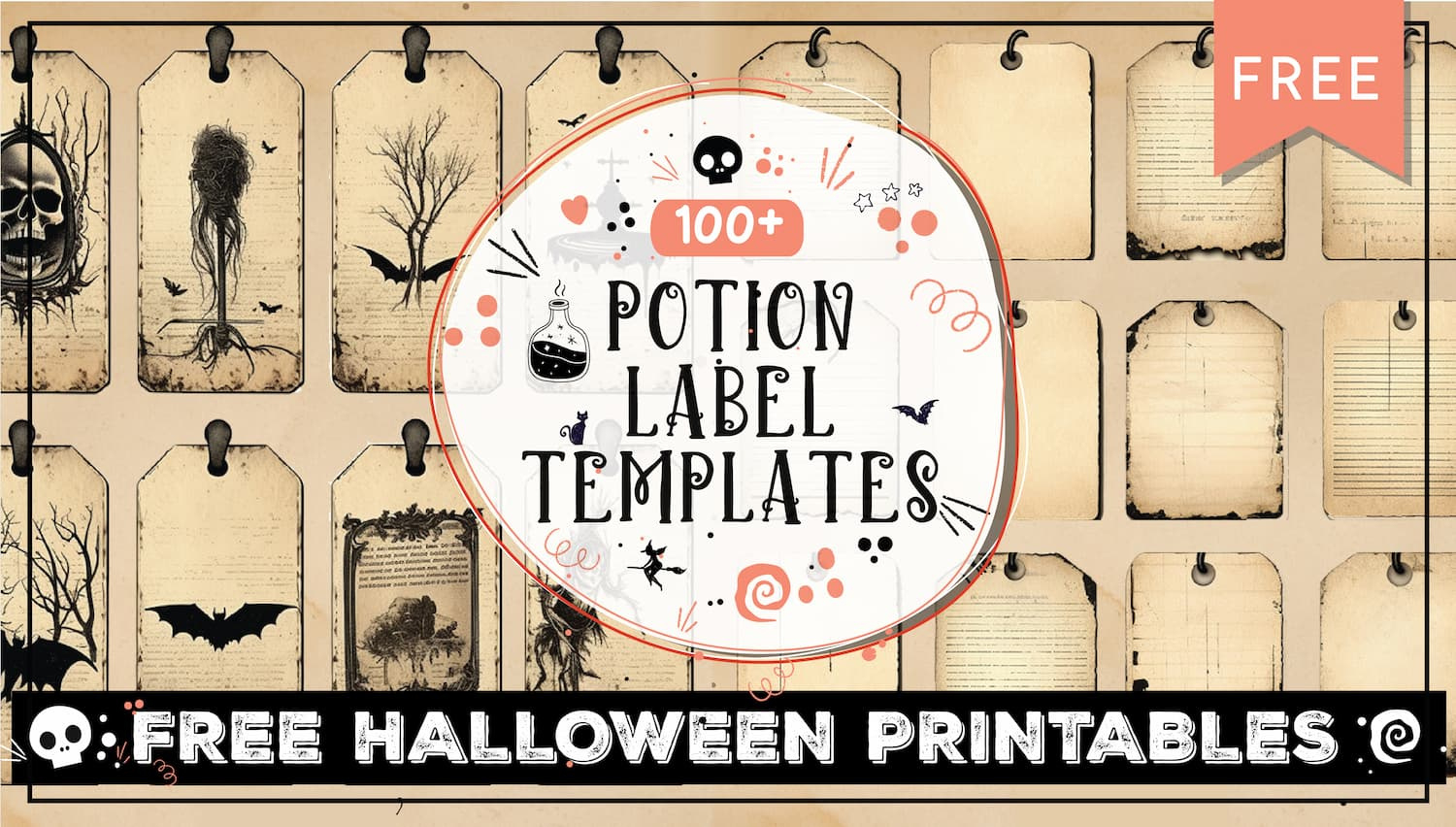 Potion Labels | 100 Halloween Bottle Labels - World Of Printables throughout Free Printable Halloween Label