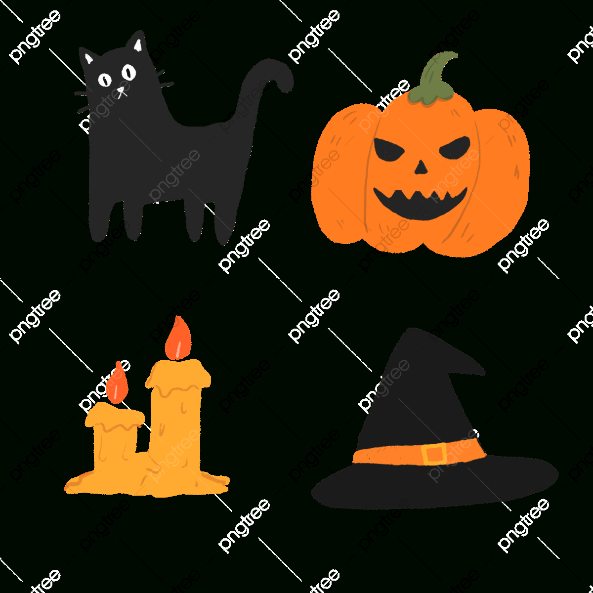 Printable Halloween Clipart Png Images, Halloween Doodle Orange regarding Free Printable Halloween Clip Art