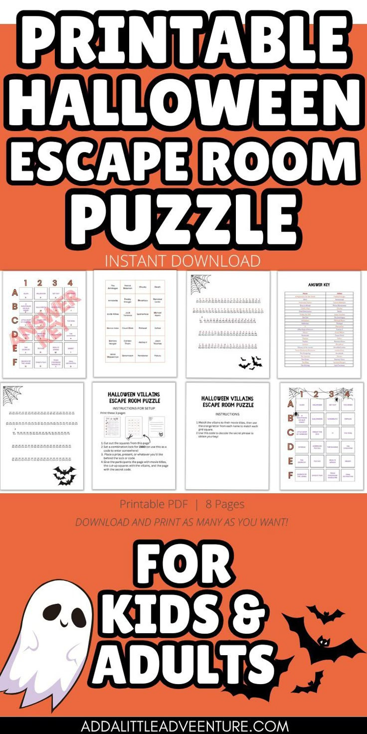 Printable Halloween Escape Room Puzzles For Kids &amp;amp; Adults for Free Printable Halloween Escape Room