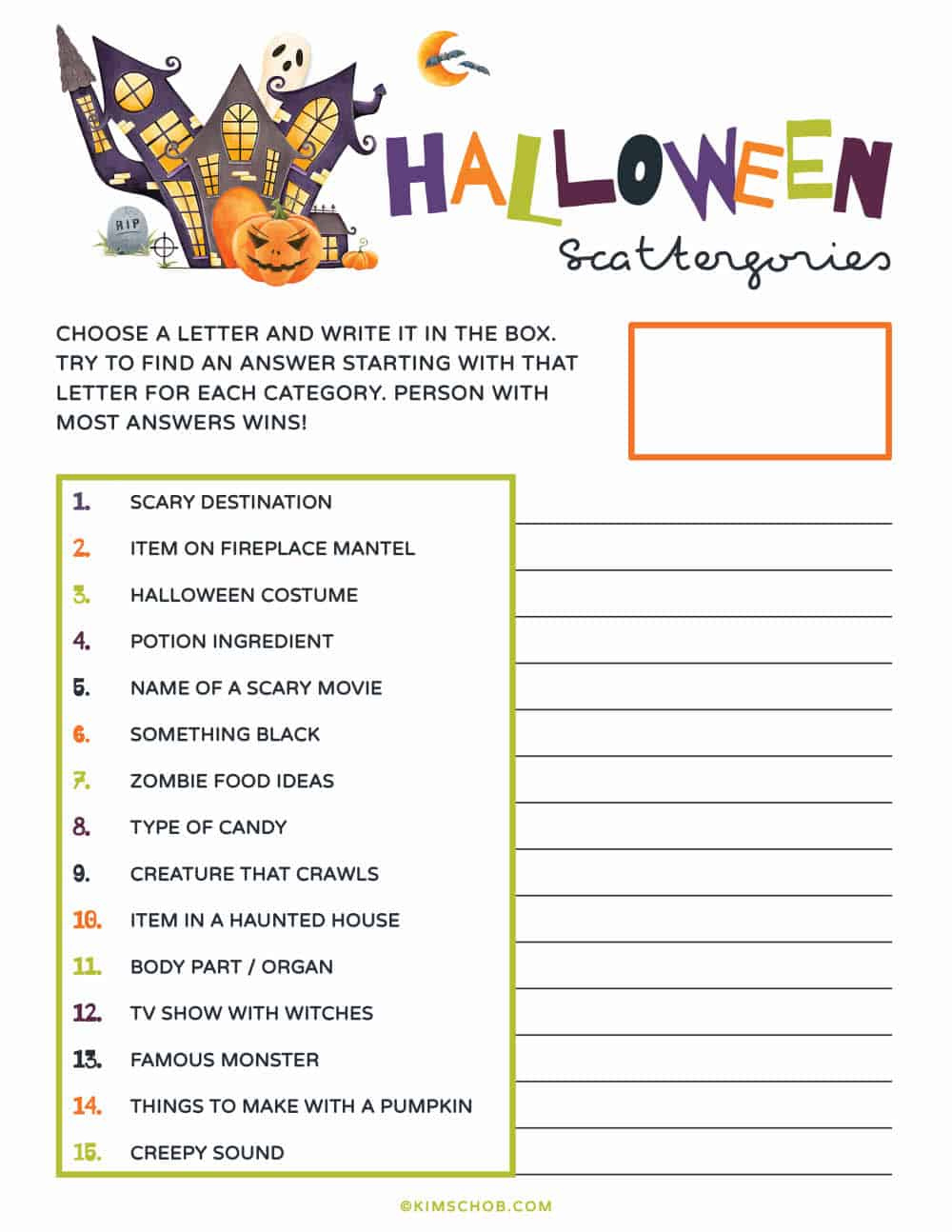 Printable Halloween Games (Fun Kids Activities) - Kim Schob in Printable Halloween Games Free