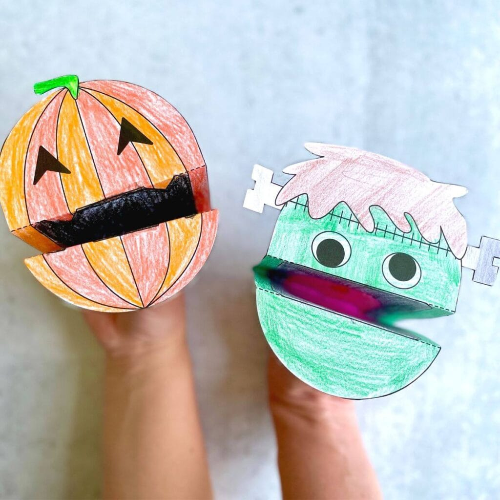Printable Halloween Puppets - Easy Halloween Coloring Crafts inside Printable Halloween Puppets Free