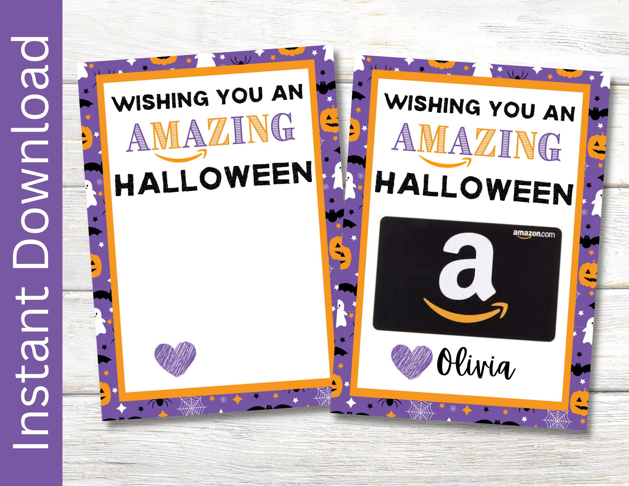 Printable Halloween-Themed Amazon Gift Card Holder, Thank You for Amazon Gift Card Printable Halloween