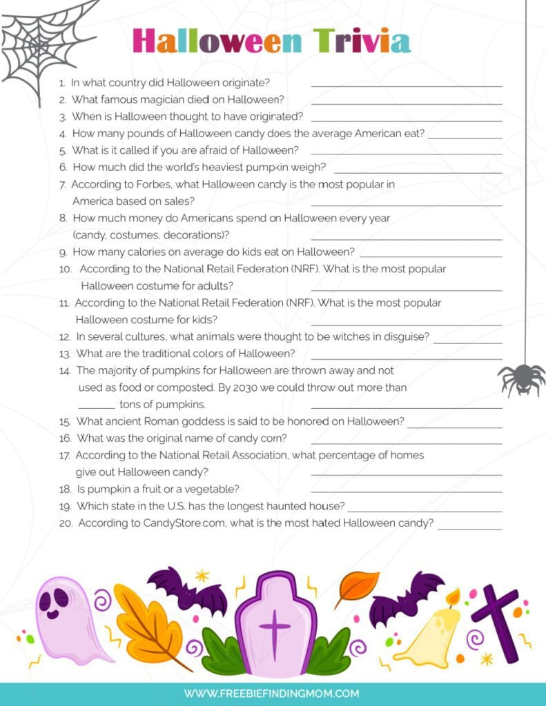 Printable Halloween Trivia Questions And Answers within Printable Halloween Trivia And Answers