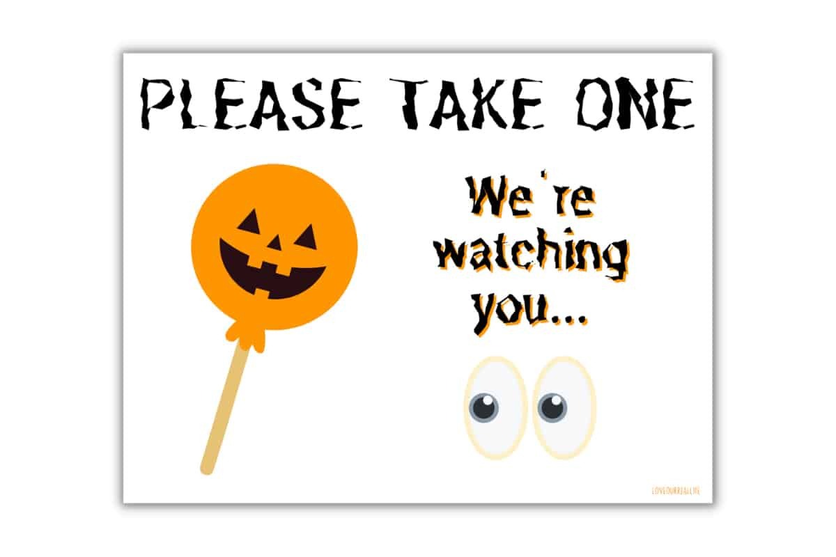 Printable Happy Halloween Sign - 19+ Free Printables ⋆ Love Our for Printable Halloween Sign Please Take One