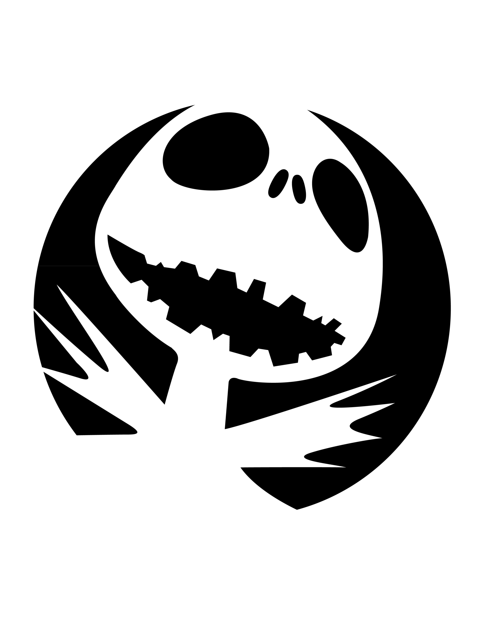 Printable Jack Skellington Pumpkin inside Printable Nightmare Before Christmas Pumpkin Stencil