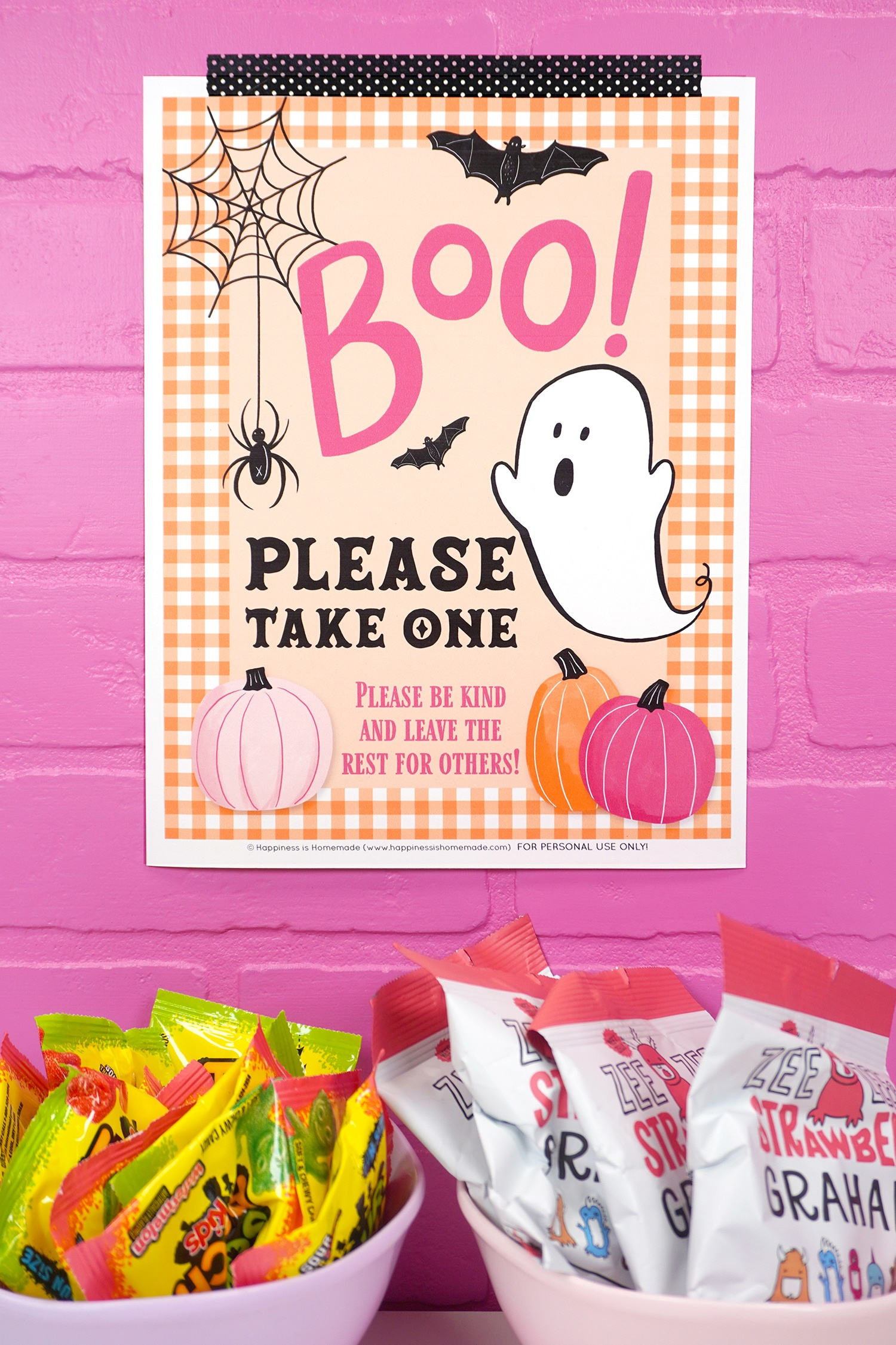 Printable &amp;quot;Please Take One&amp;quot; Halloween Sign - Happiness Is Homemade inside Printable Halloween Take One Sign
