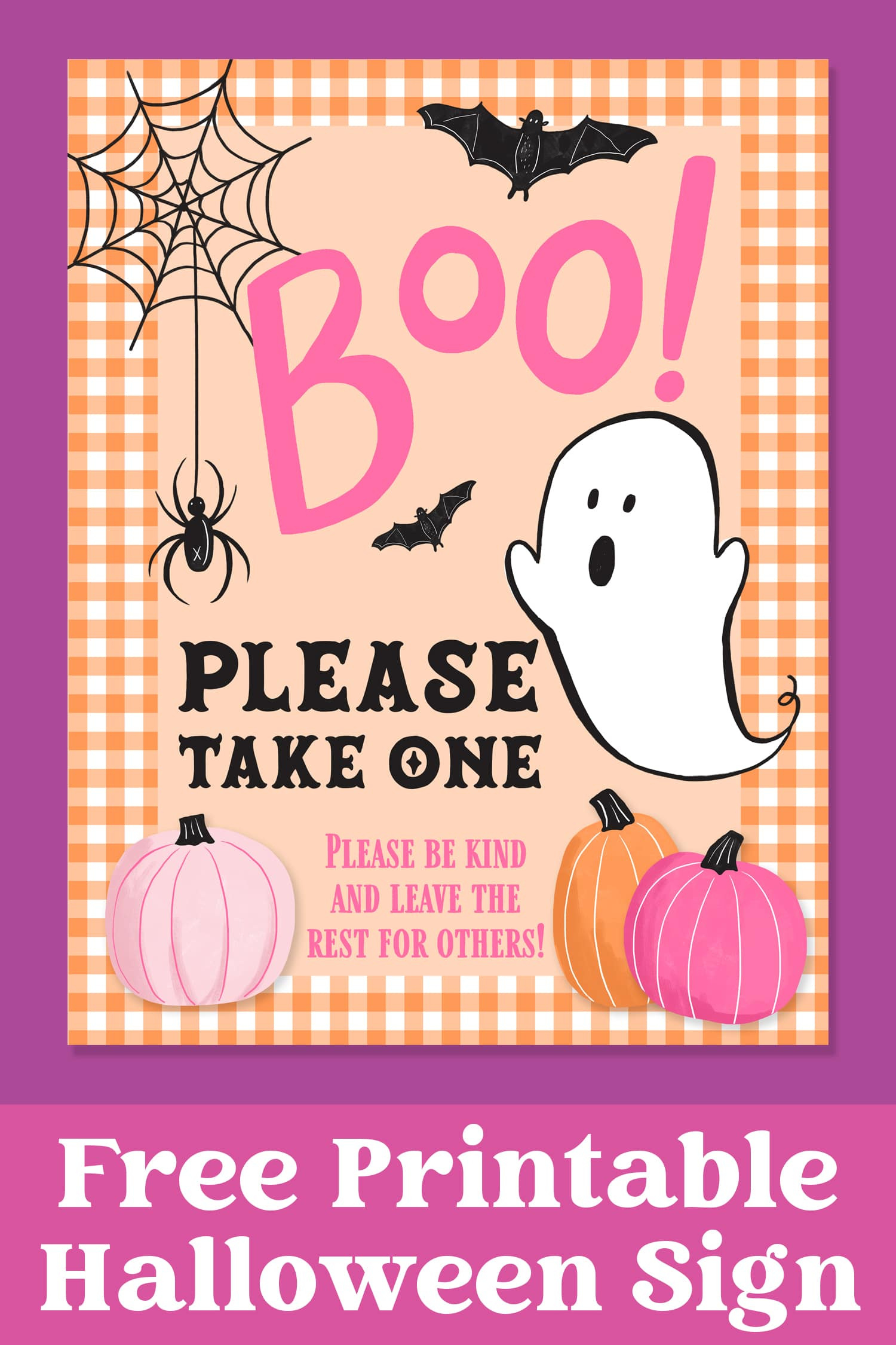 Printable &amp;quot;Please Take One&amp;quot; Halloween Sign - Happiness Is Homemade with regard to Printable Halloween Door Sign