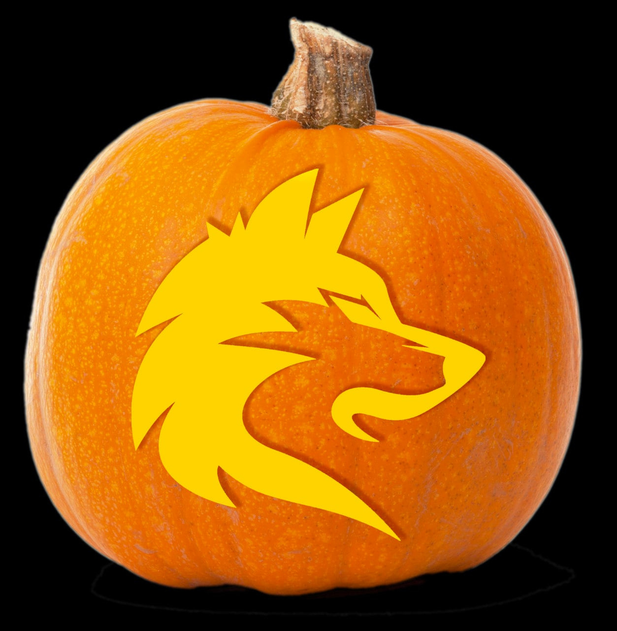 Printable Pumpkin Stencil For Carving | Wolf Head Silhouette in Werewolf Pumpkin Stencil Printable