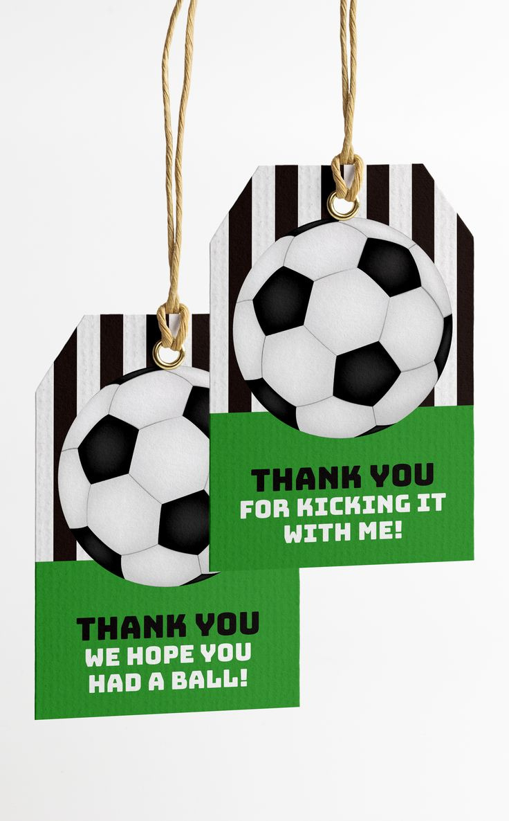 Printable Soccer Party Thank You Tags pertaining to Free Printable Soccer Tags