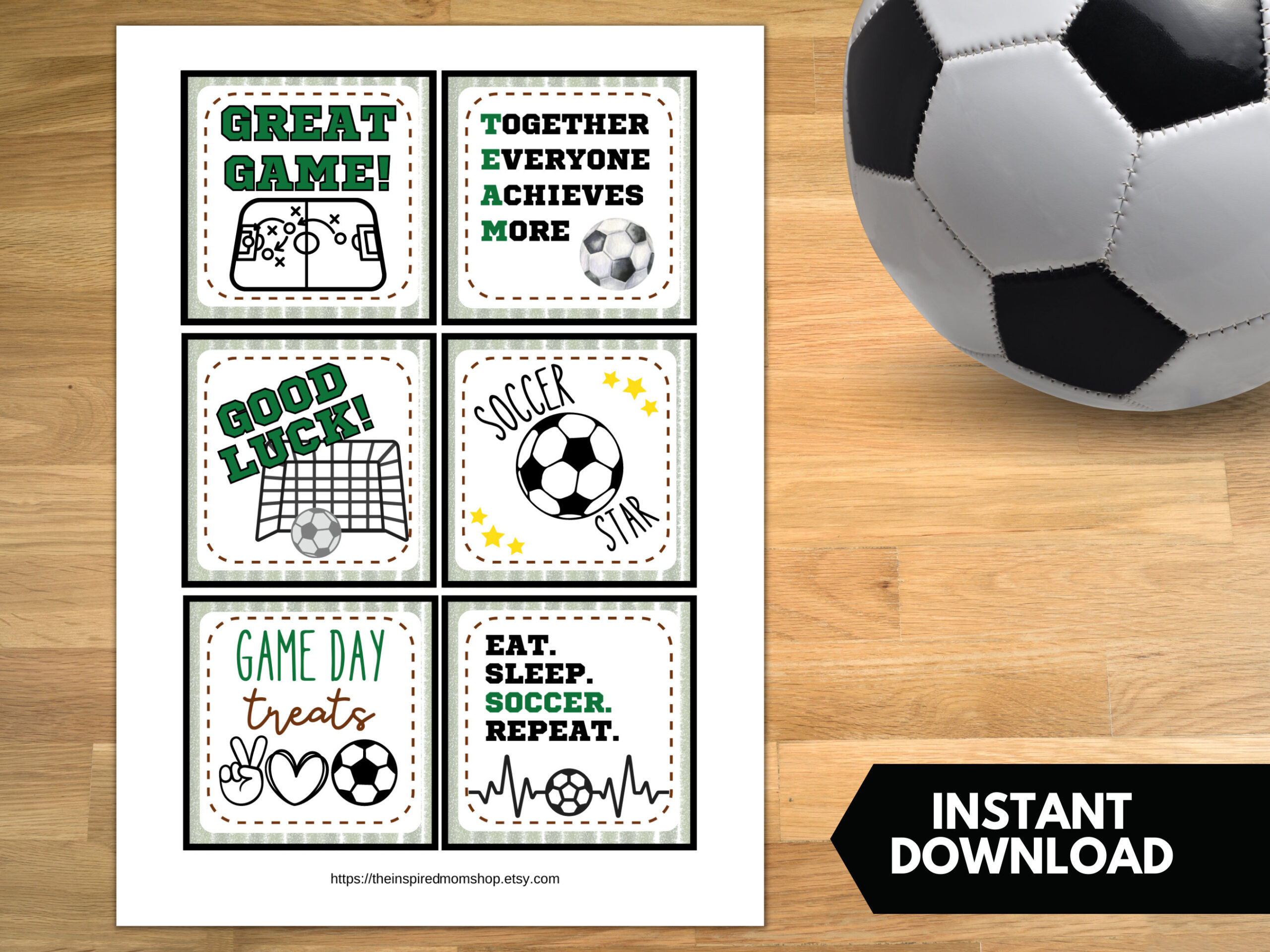 Printable Soccer Treat Tags: Team Snacks, Game Day (Instant with Free Printable Soccer Tags
