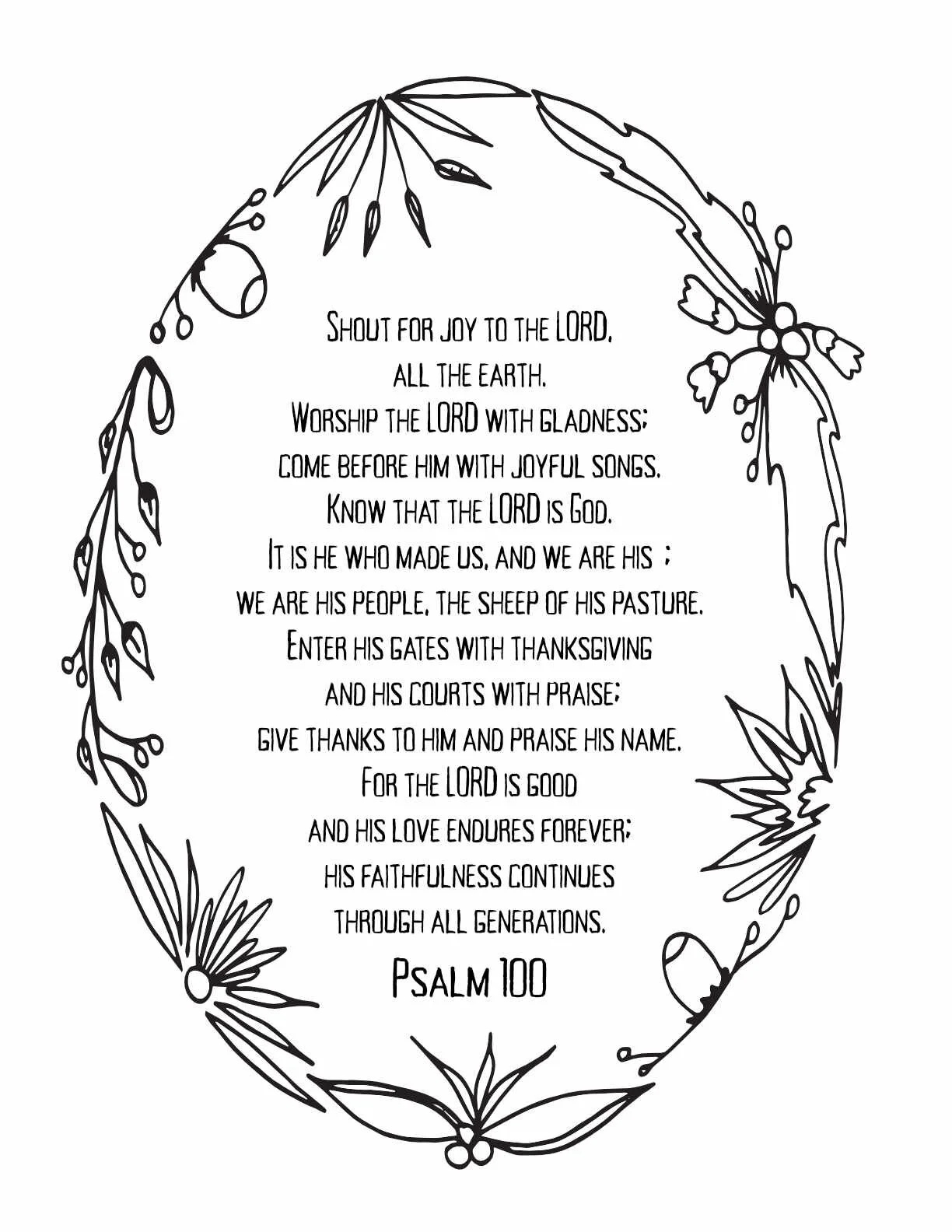 Psalms 91 - 100 - Free Coloring — Stevie Doodles within Psalm 100 Free Printable