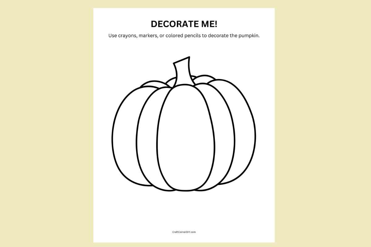 Pumpkin Craft For Kids: Decorate The Pumpkin | Craft Corner Diy in Pumpkin Craft Printable Free