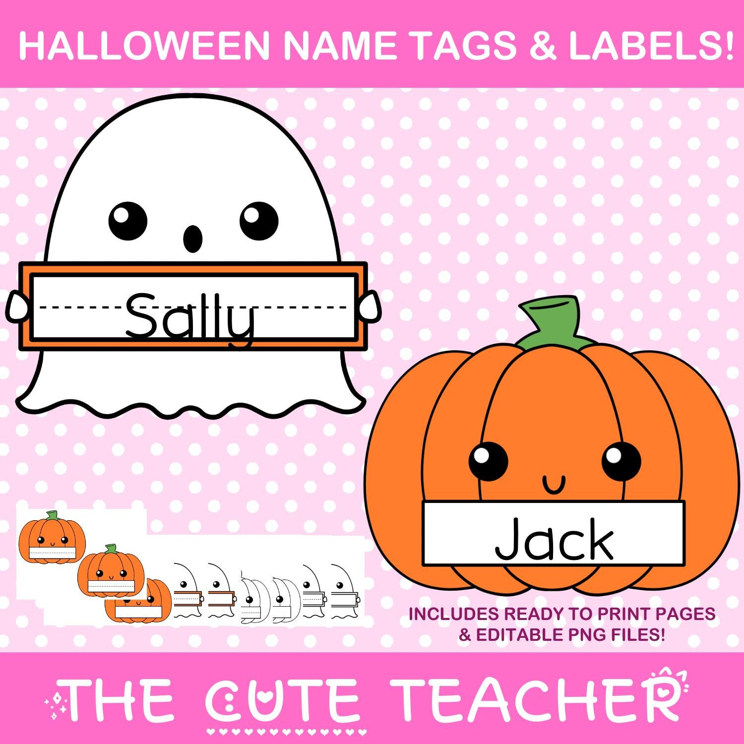 Pumpkin &amp;amp; Ghost Theme Name Tags - Printable Halloween Bulletin within Pumpkin Name Tags Printable