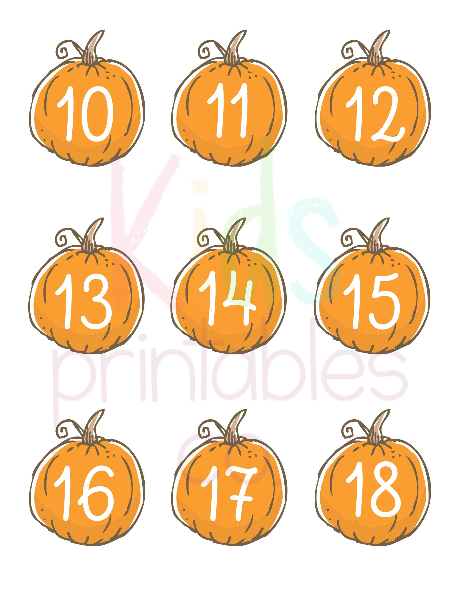 Pumpkin Numbers 1-25 - Etsy with Printable Pumpkins With Numbers