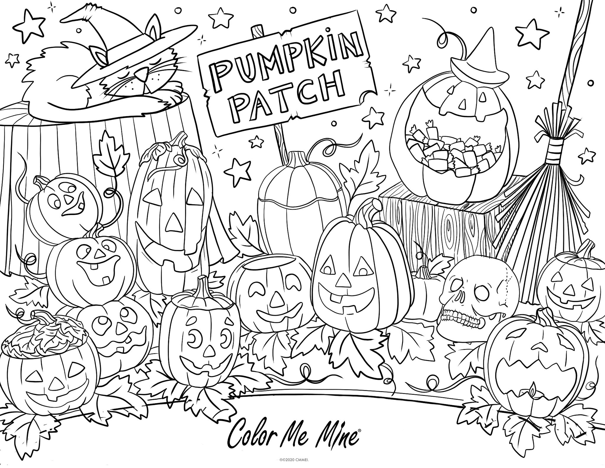 Pumpkin Patch Coloring Sheet - Color Me Mine inside Free Printable Pumpkin Patch Coloring Pages