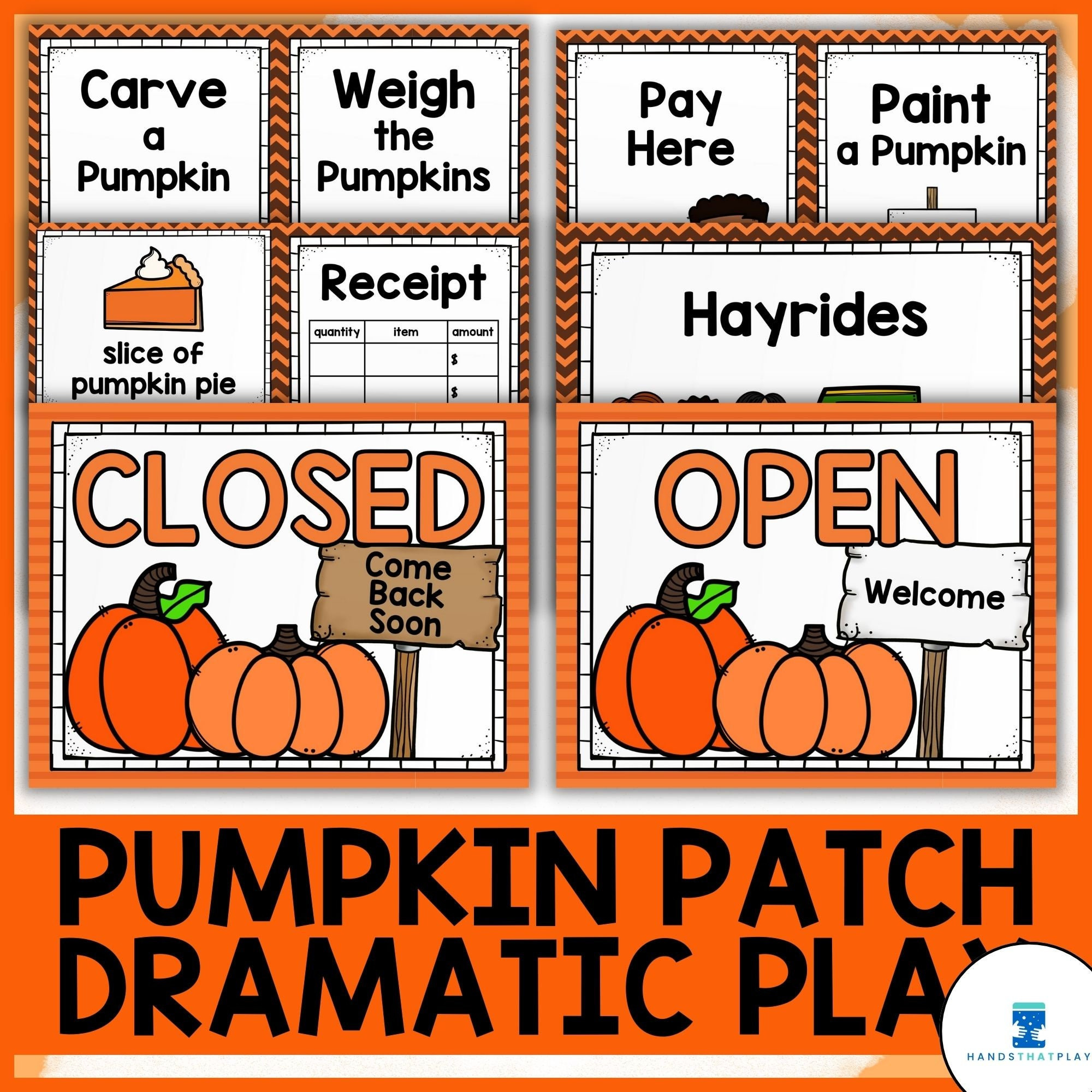 Pumpkin Patch Dramatic Play - Etsy throughout Pumpkin Patch Dramatic Play Printables Free