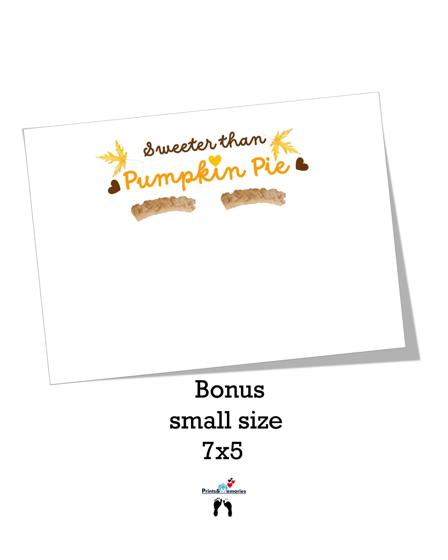 Pumpkin Pie Footprint Art: Thanksgiving Keepsake (Digital Download in Sweeter Than Pumpkin Pie Free Printable