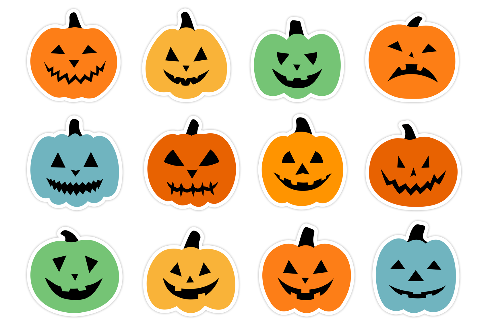 Scary Pumpkin Stickers. Halloween Pumpkin Stickers Printable with regard to Printable Pumpkins For Halloween