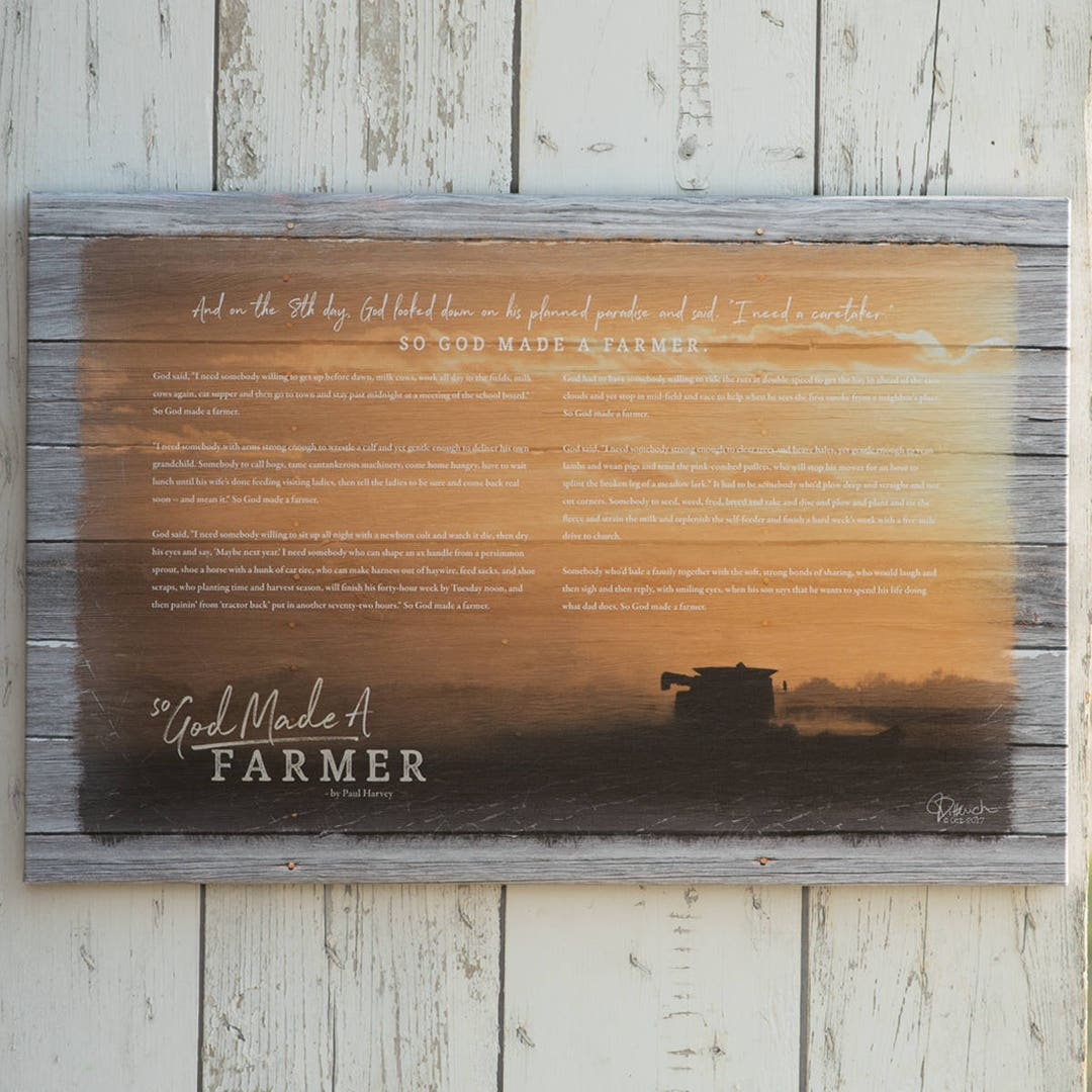 So God Made A Farmerpaul Harvey Canvas Print, So God Made A with regard to Printable So God Made a Farmer Poem Words