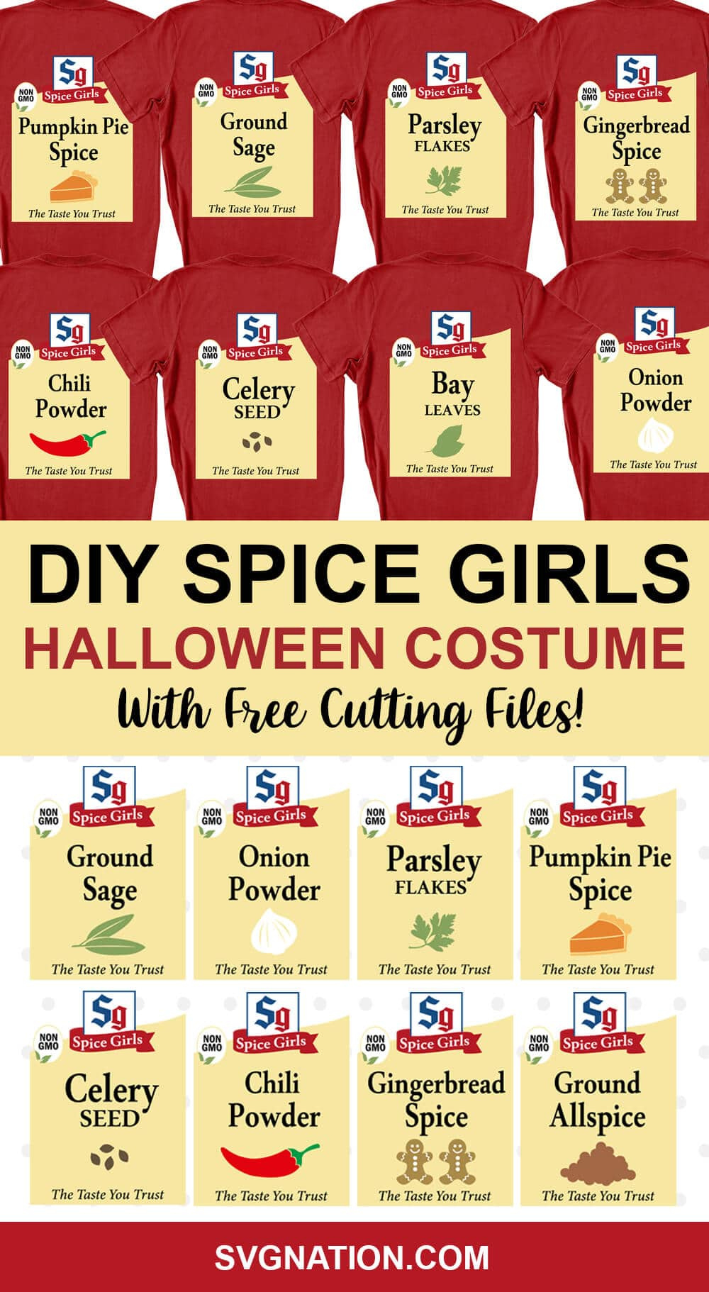 Spice Girls Group Halloween Costume Free Svg with regard to Mccormick Spices Halloween Costumes Printable
