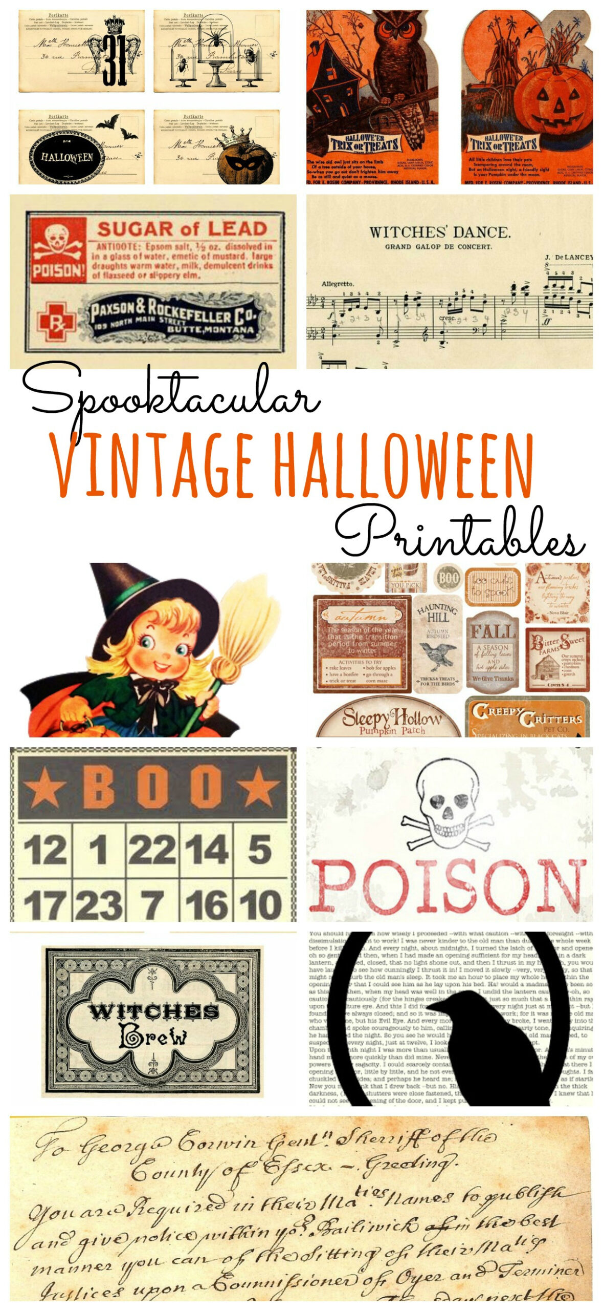 Spooktacular Vintage Halloween Printables | Vintage Scrap Shop pertaining to Printable Halloween Ephemera
