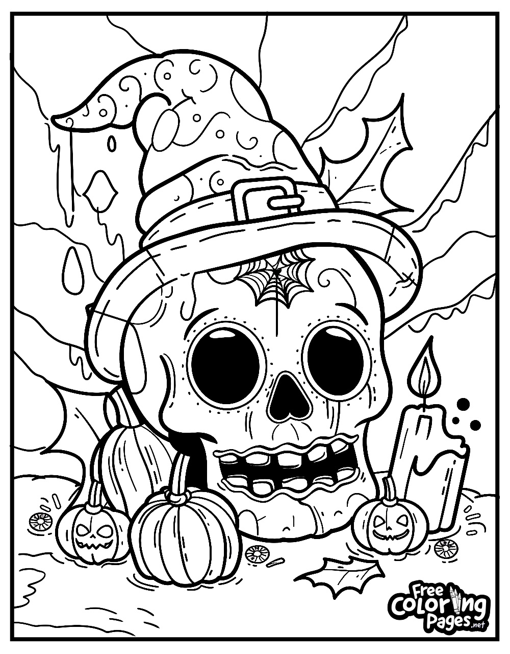 Spooky Halloween Coloring Pages - Free Coloring Pages for Free Printable Halloween Coloring Sheets For Adults