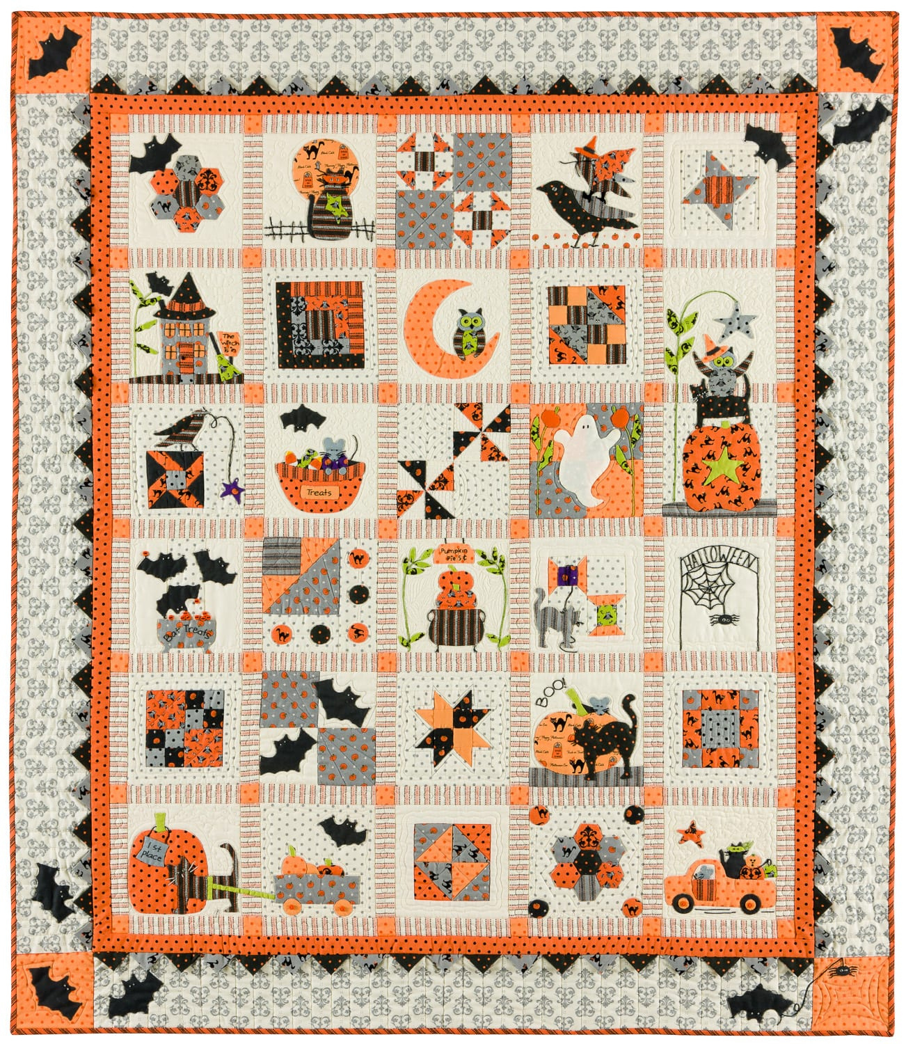 Spooky Halloween Downloadable Pdf Pattern intended for Free Halloween Quilt Patterns Printable