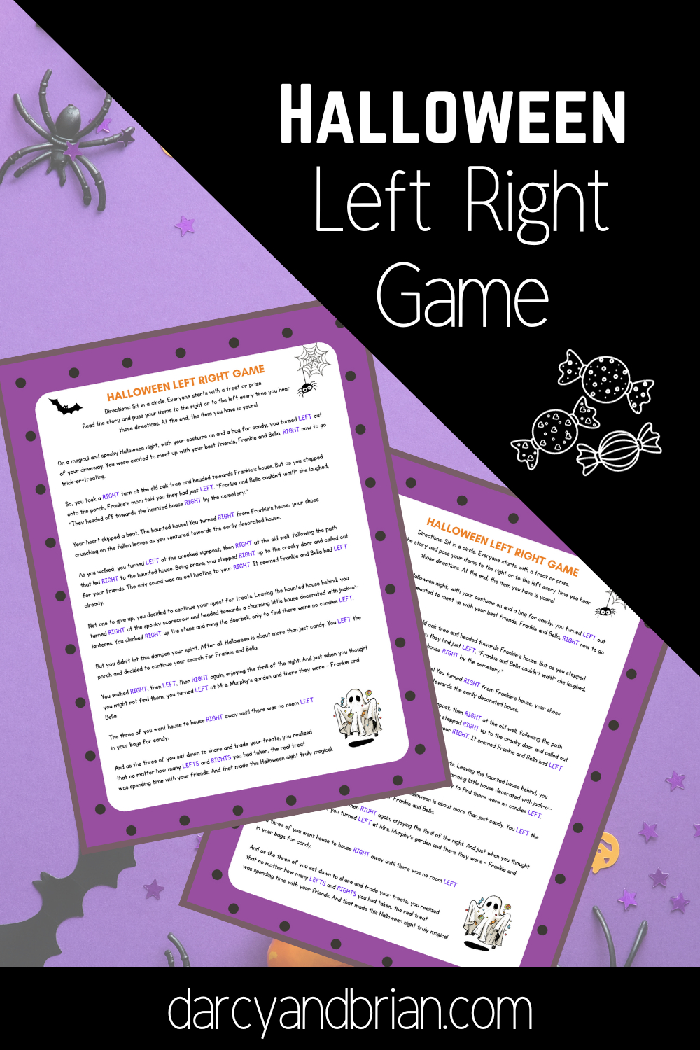 Spooky Halloween Left Right Game - Free Printable Adventure! in Halloween Left Right Game Free Printable