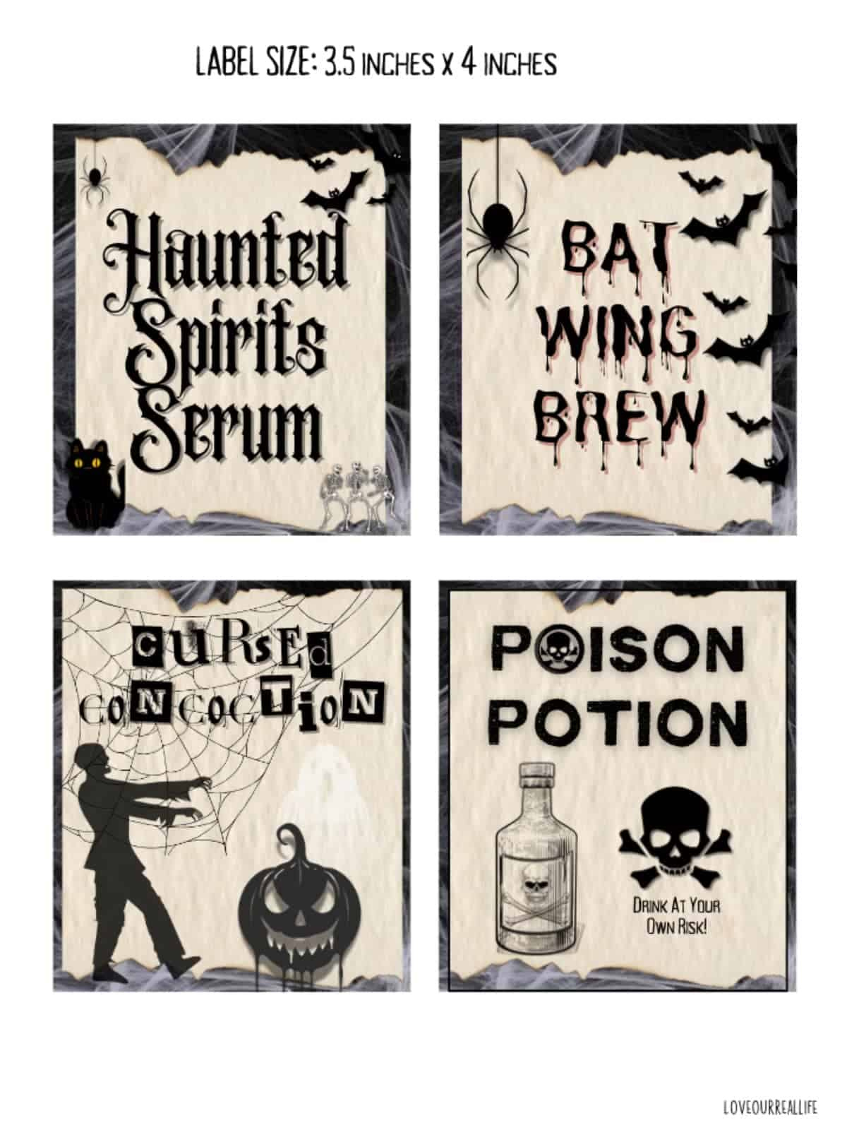 Spooky Halloween Potions Bottle Free Printable Labels ⋆ Love Our throughout Free Printable Halloween Poison Bottle Labels