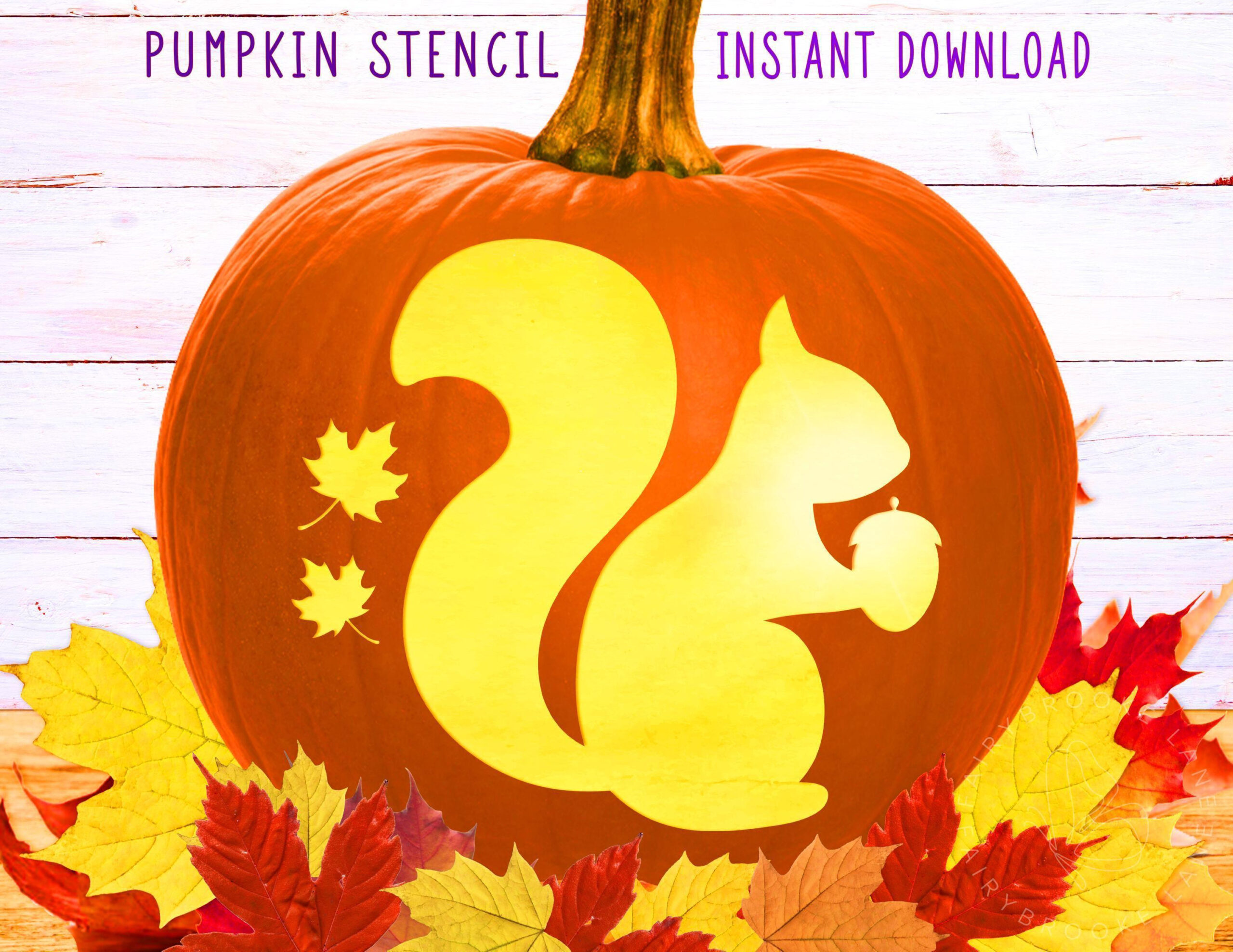 Squirrel Pumpkin Stencil, Squirrel Printable Stencil, Fall Jack O with Printable Squirrel Pumpkin Stencil